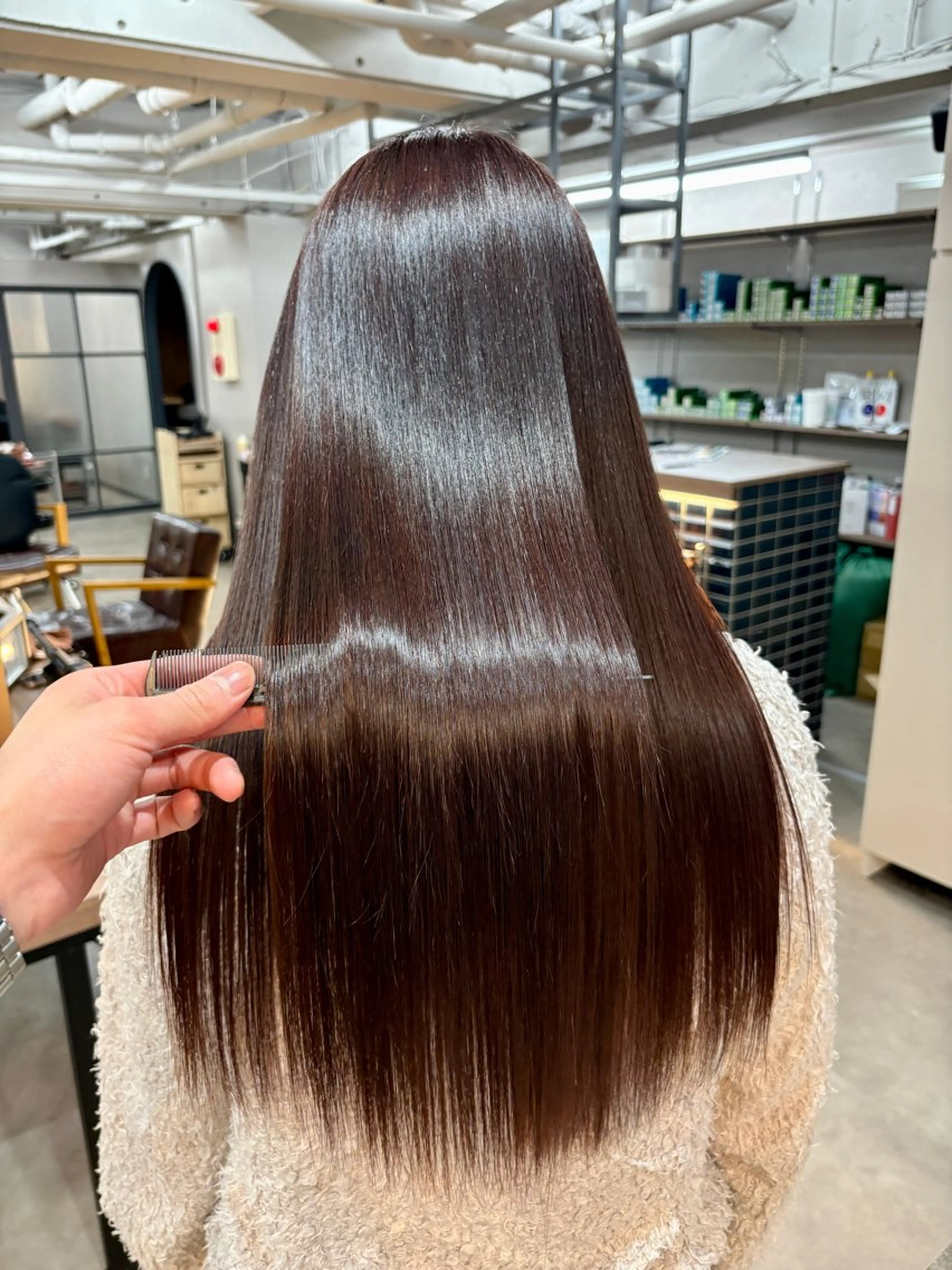 ロング ピンクブラウン 髪質改善 ヘアカラー 💎艶髪／美髪特化 世麗💎のヘアスタイル