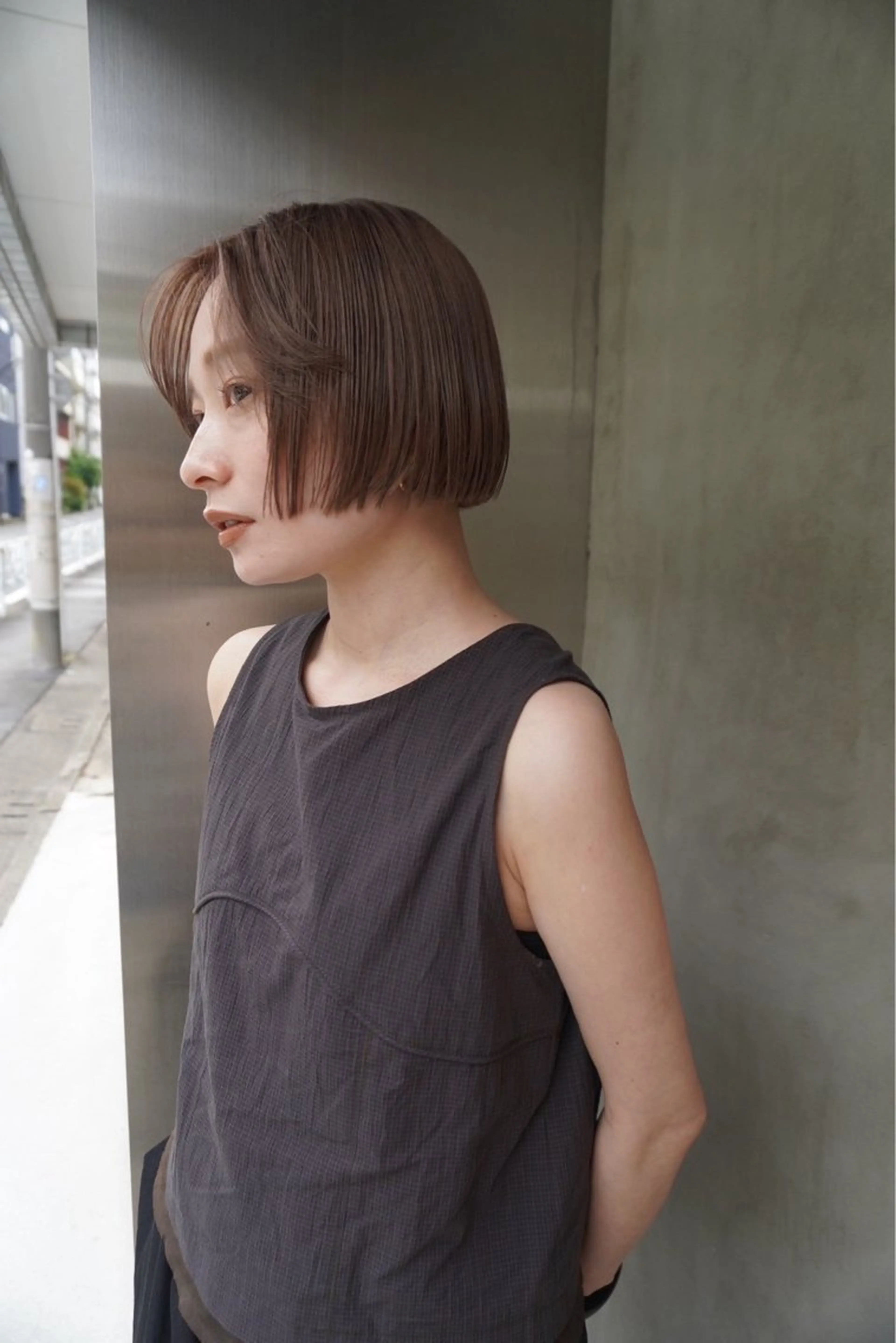 ショート カラー ヘアアレンジ ベージュカラー ハイトーンカラー ラベンダーカラー ラベンダーベージュ ボブ カット ヘアカラー トリートメント NOVEL TOKYO所属・ニュアンスヘア🌔 nanakoのヘアスタイル