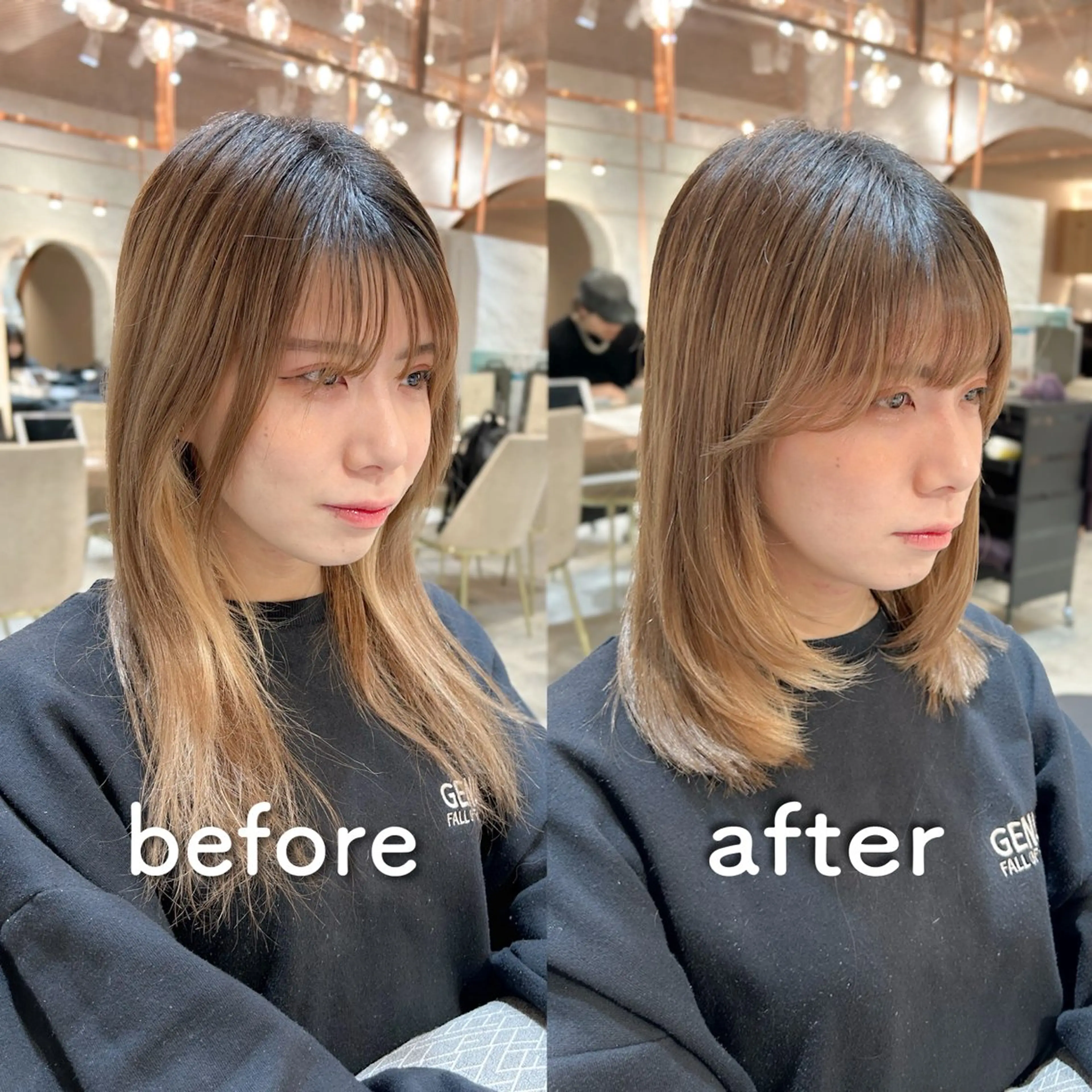 ミディアム ミディアムレイヤー レイヤーカット ハッシュカット/韓国 レイヤー/カハナのヘアスタイル