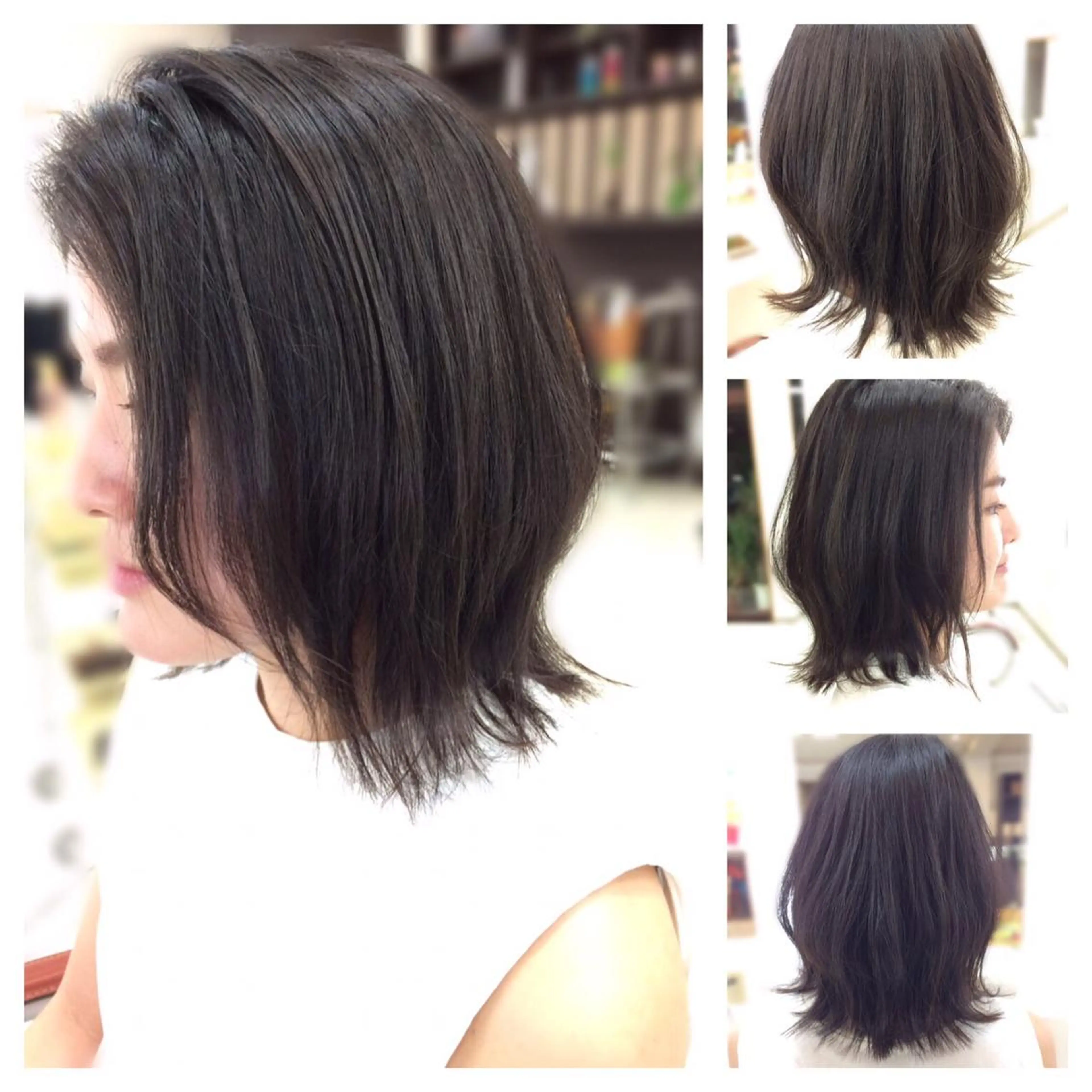 ミディアム ボブ 外ハネヘア いけだ ゆうのヘアスタイル