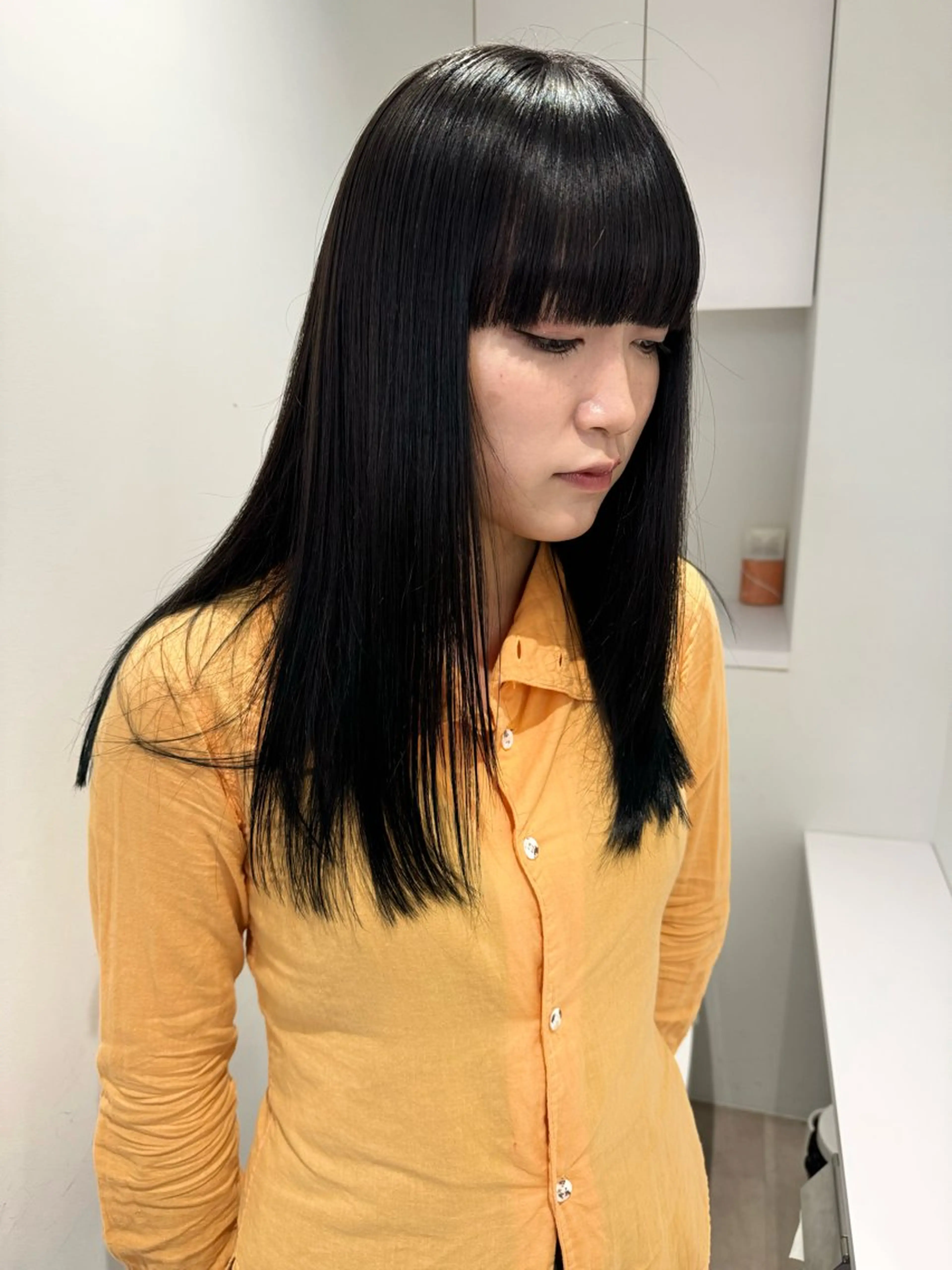 セミロング ワイドバング カット ヘアカラー トリートメント ✨ブリーチ/顔周り レイヤー¦YUKA✨のヘアスタイル