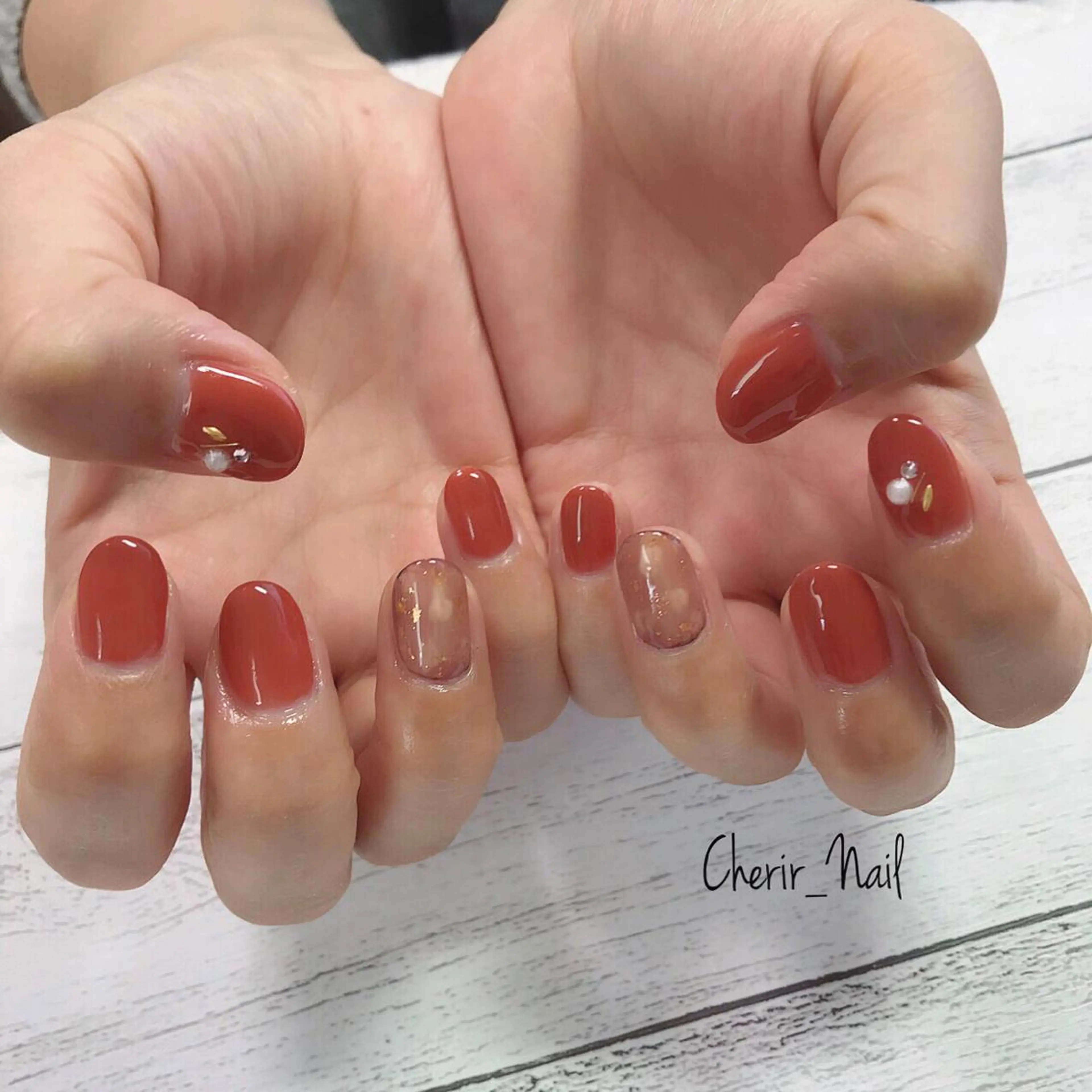 ネイル アートネイル ニュアンスネイル オフィスネイル ワンカラーネイル ショートネイル Cherirnail kaoriのネイルデザイン