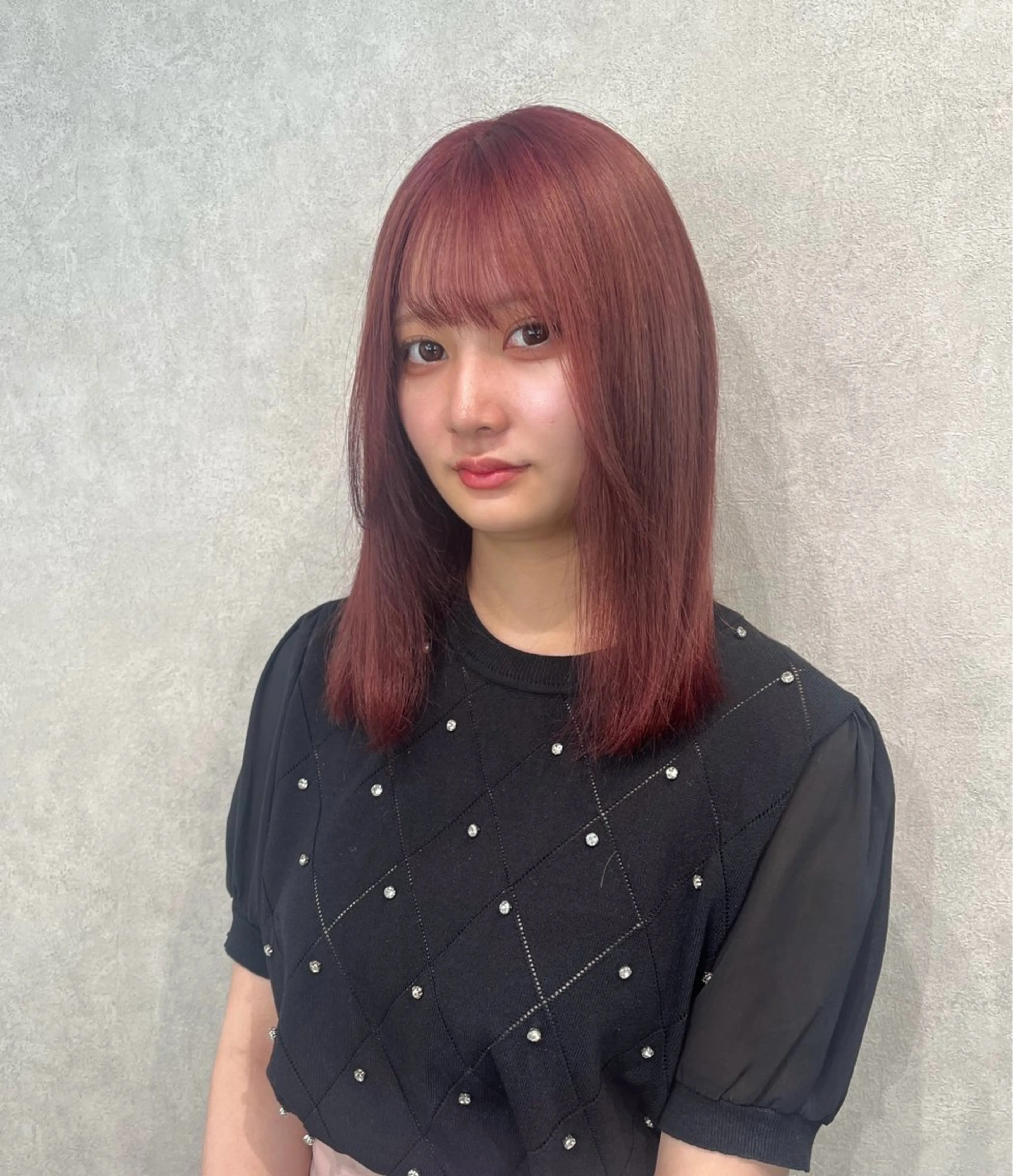 ミディアム カラー ヘアカラー トリートメント レイヤー/艶カラー/ KIHO🥥︎のヘアスタイル