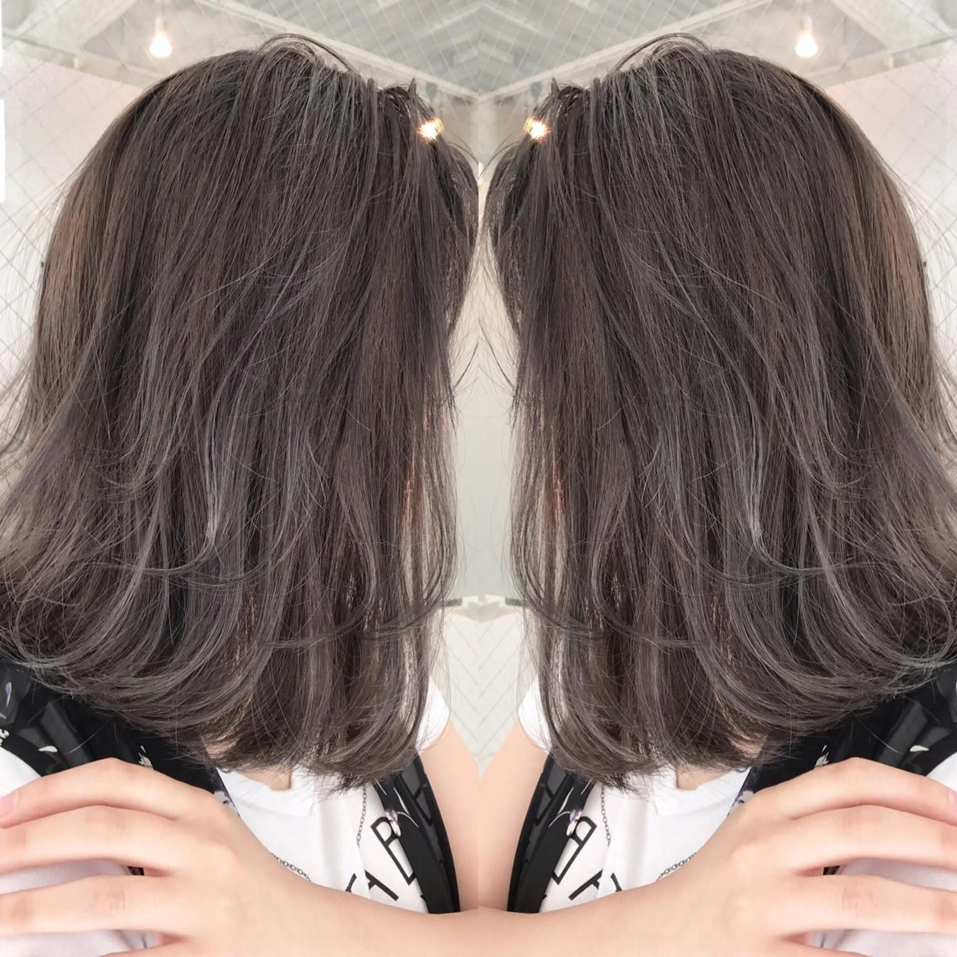 ミディアム カラー ヘアアレンジ ヘアカラー トリートメント 縮毛矯正 髪質改善寺坂雄飛💐のヘアスタイル
