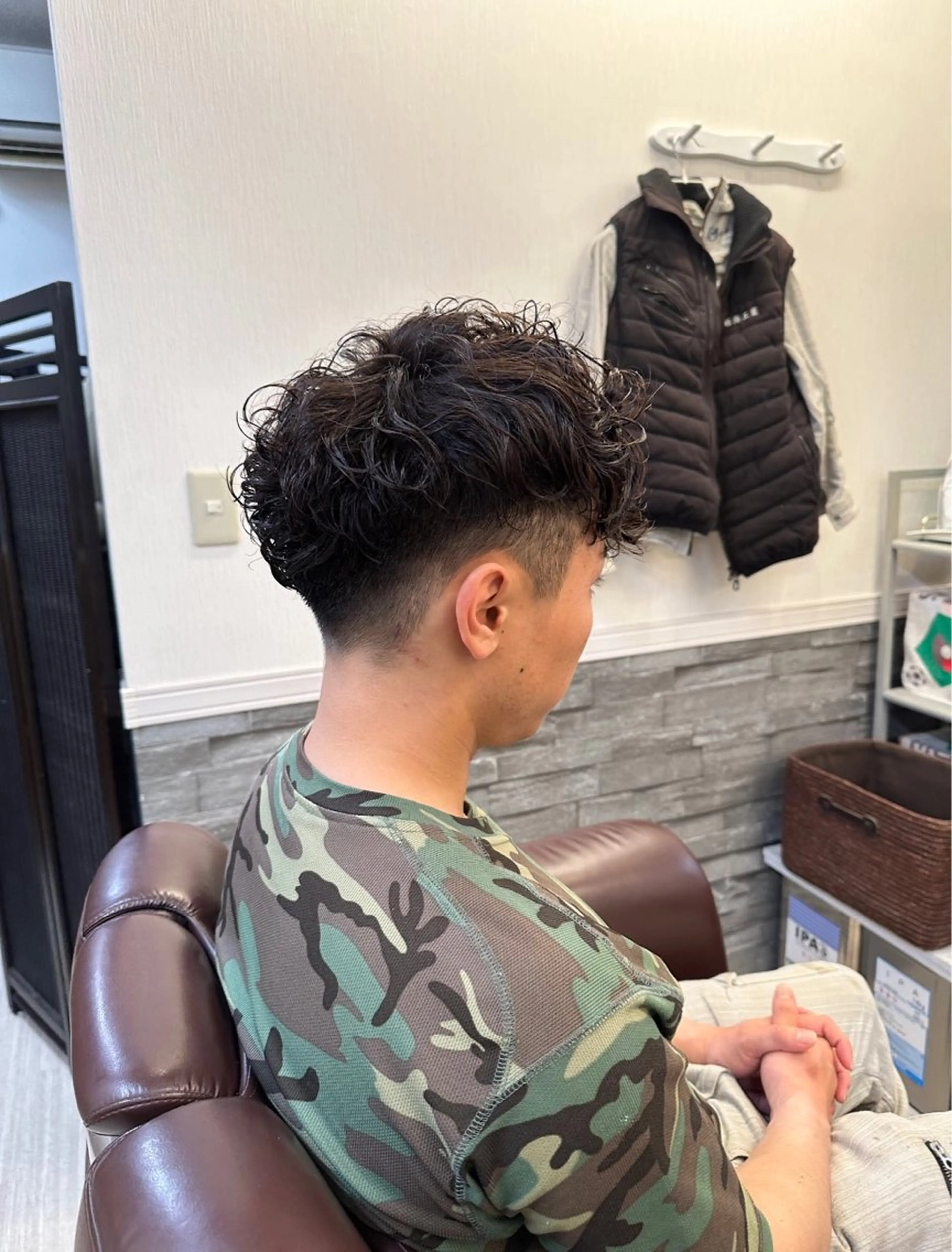 ショート パーマ 仲川 遼のヘアスタイル