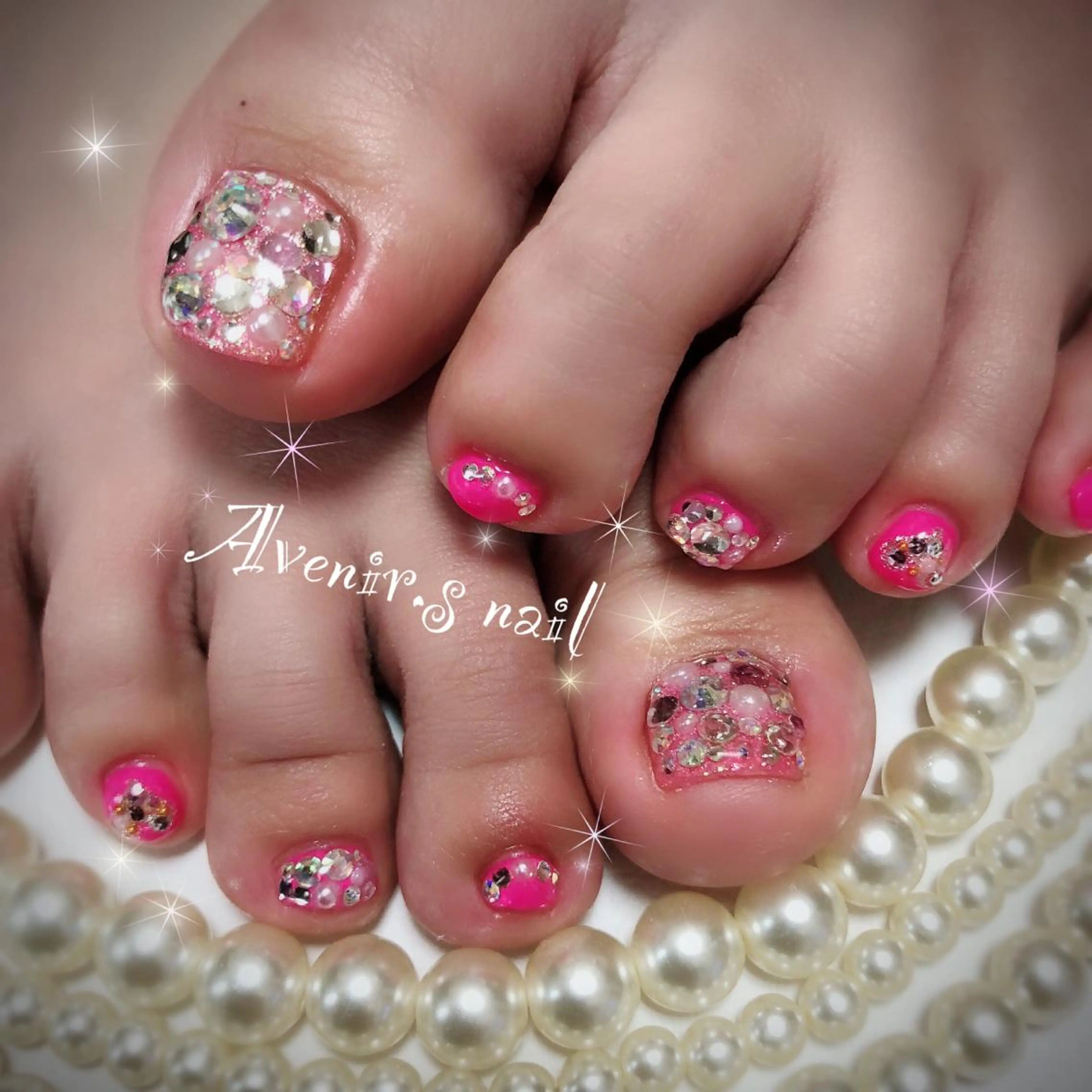 ネイル フットネイル キラキラネイル Home Salon Avenir.のネイルデザイン