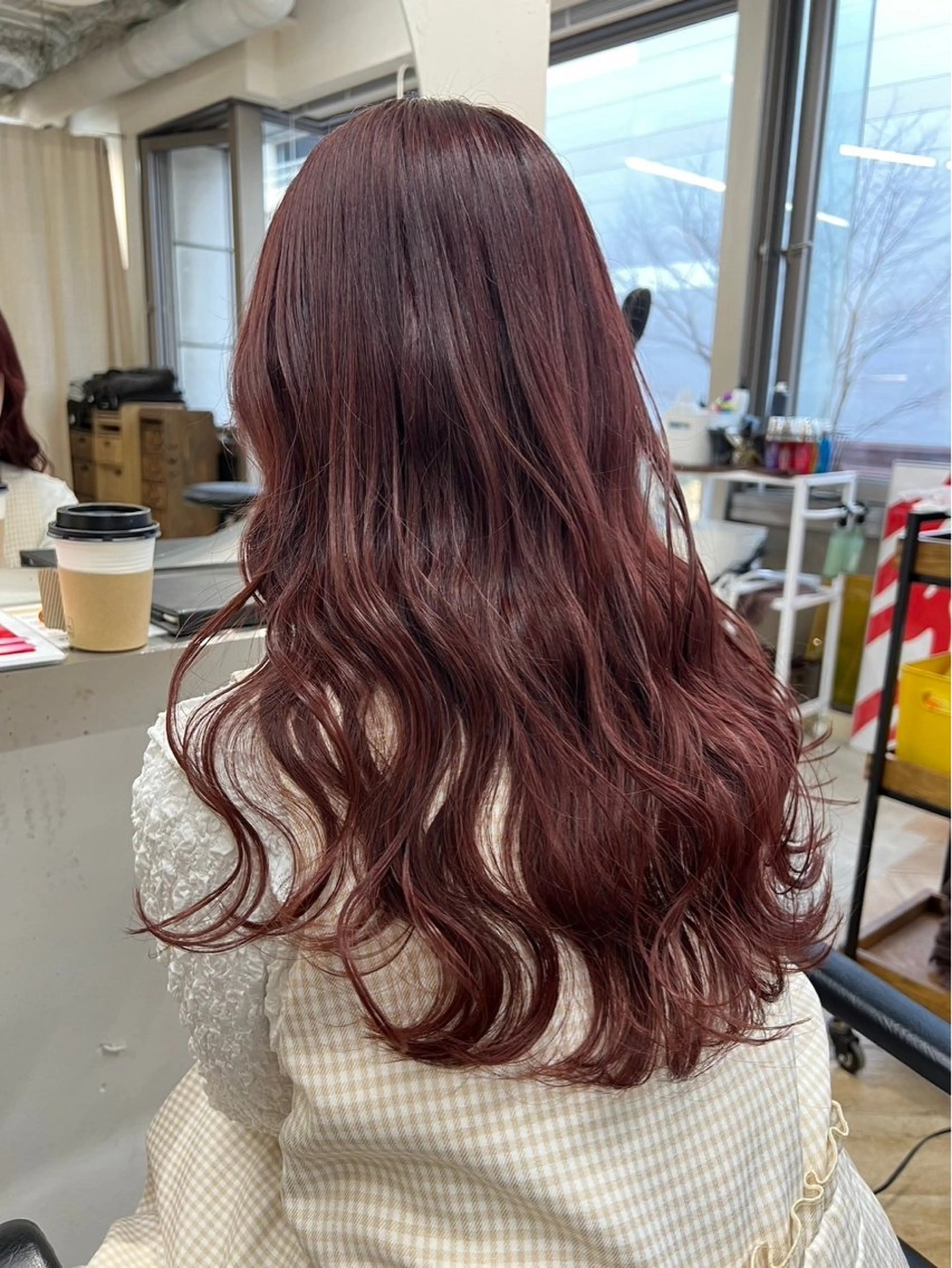 ロング カット ヘアカラー トリートメント 新潟/万代/レイヤー 韓国風/明間未来のヘアスタイル