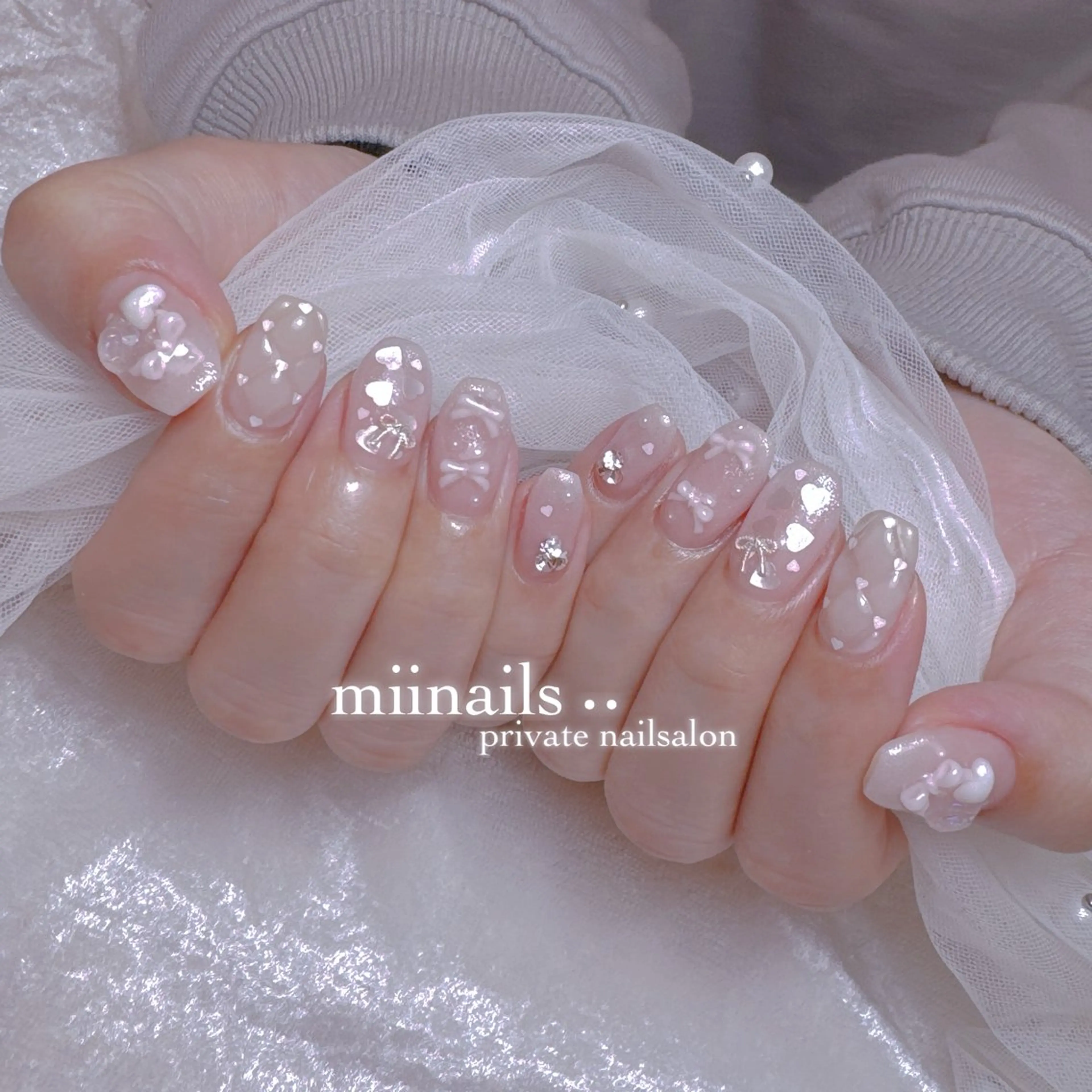ネイル キラキラネイル ワンホンネイル ハンドネイル nailsalon miinailsのネイルデザイン