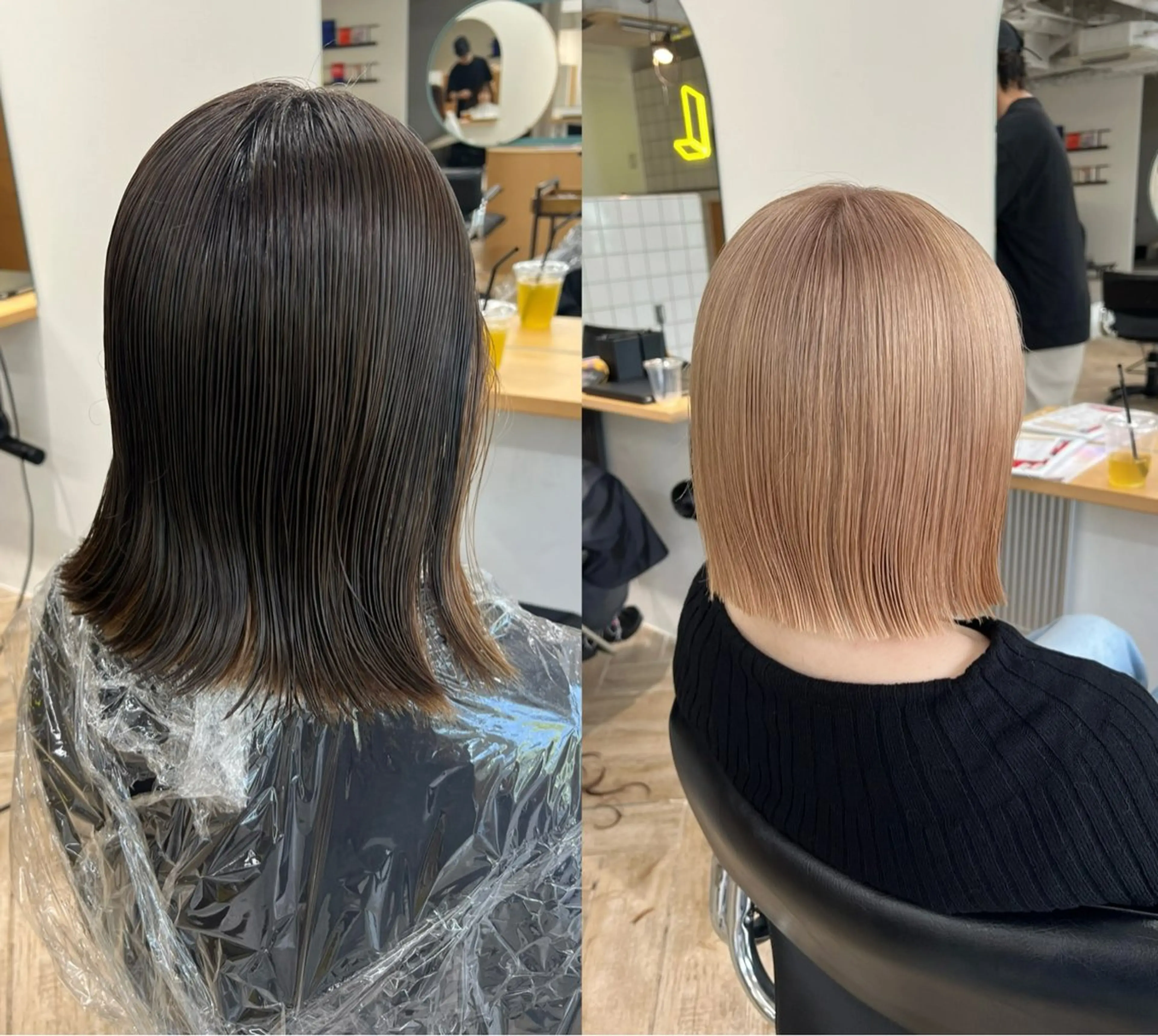 ミディアム カラー デザインカラー カット ヘアカラー トリートメント ベージュ/髪質改善 新潟/万代/井上佑のヘアスタイル