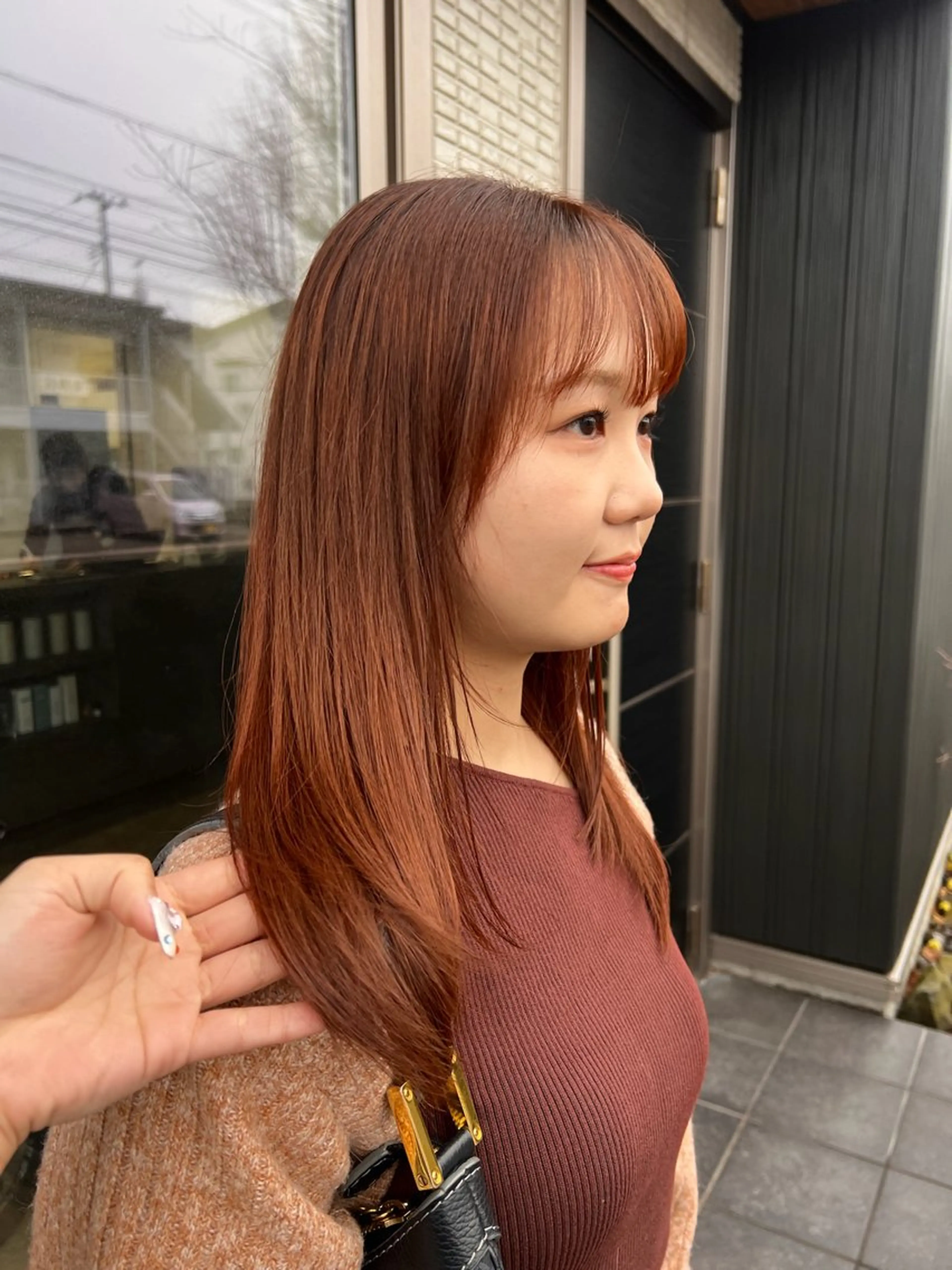 ミディアム カラー ブラウンカラー オレンジ カット ヘアカラー トリートメント 小番 茜海のヘアスタイル