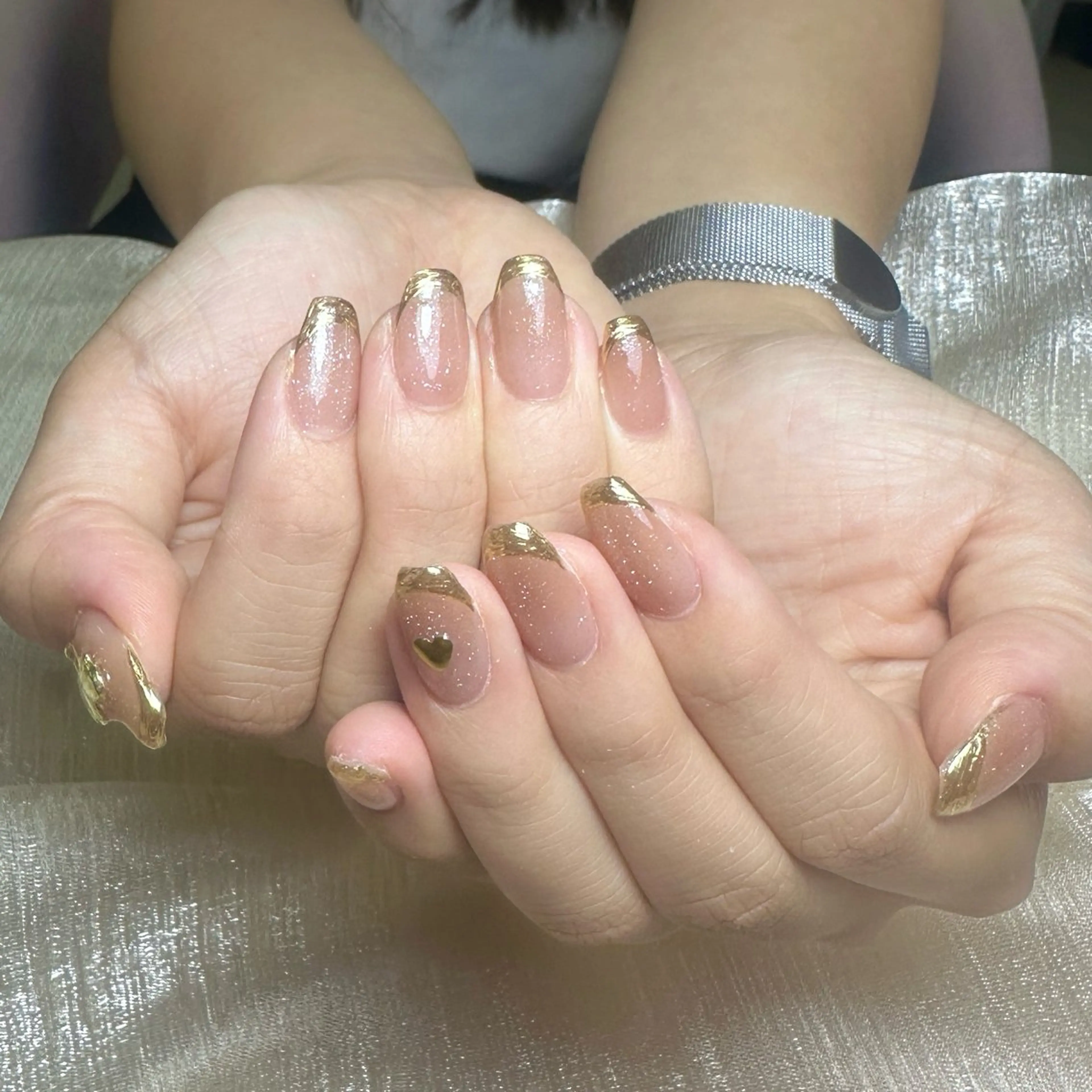 ネイル アートネイル オーロラネイル チークネイル フレンチネイル ガラスフレンチ 🎀YooLi Nail salonのネイルデザイン