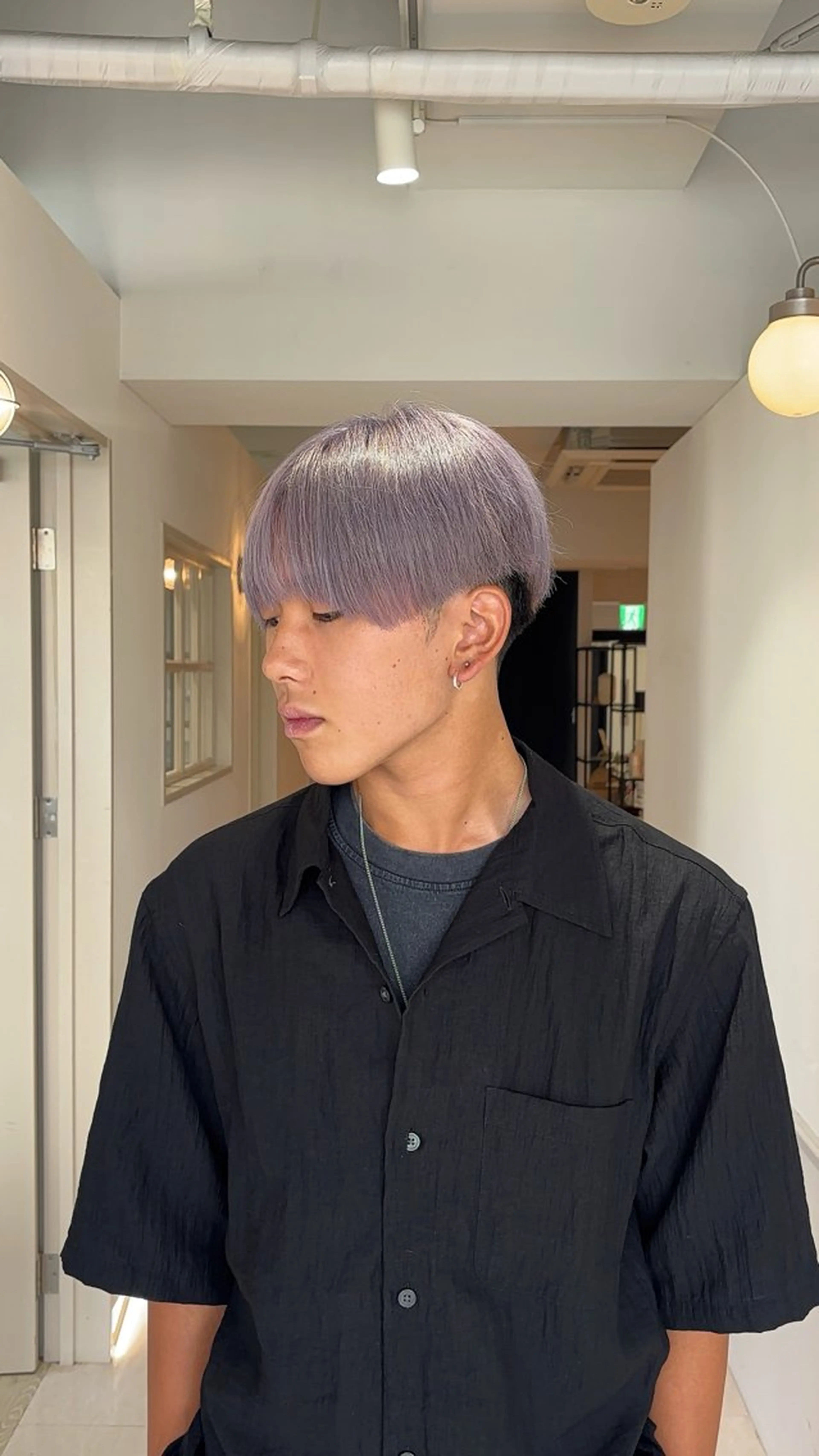 カラー ラベンダーカラー ヘアカラー 瀬戸 杏珠のヘアスタイル