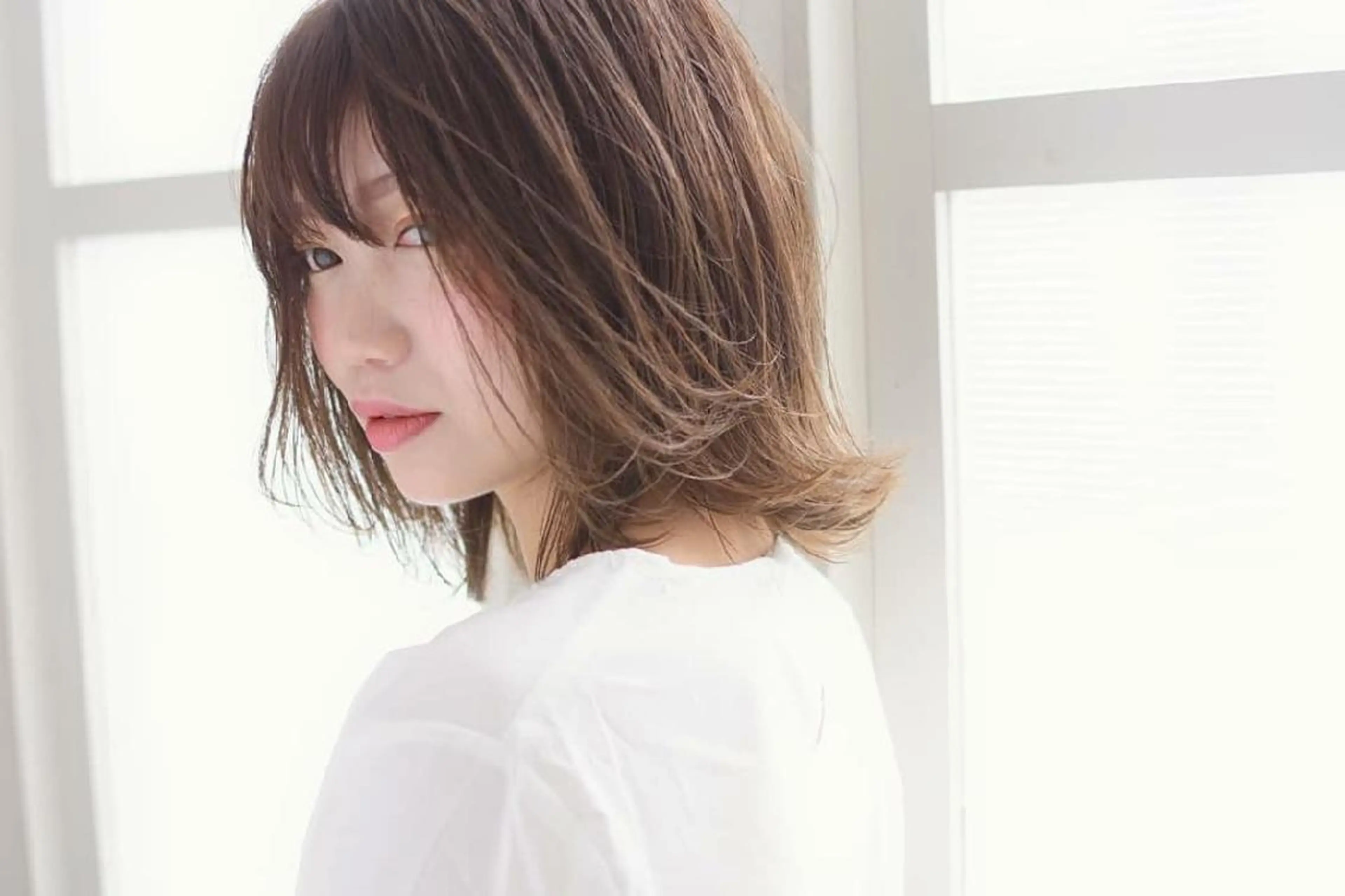 ミディアム カラー 透明感カラー 竹内啓太 ボブのヘアスタイル