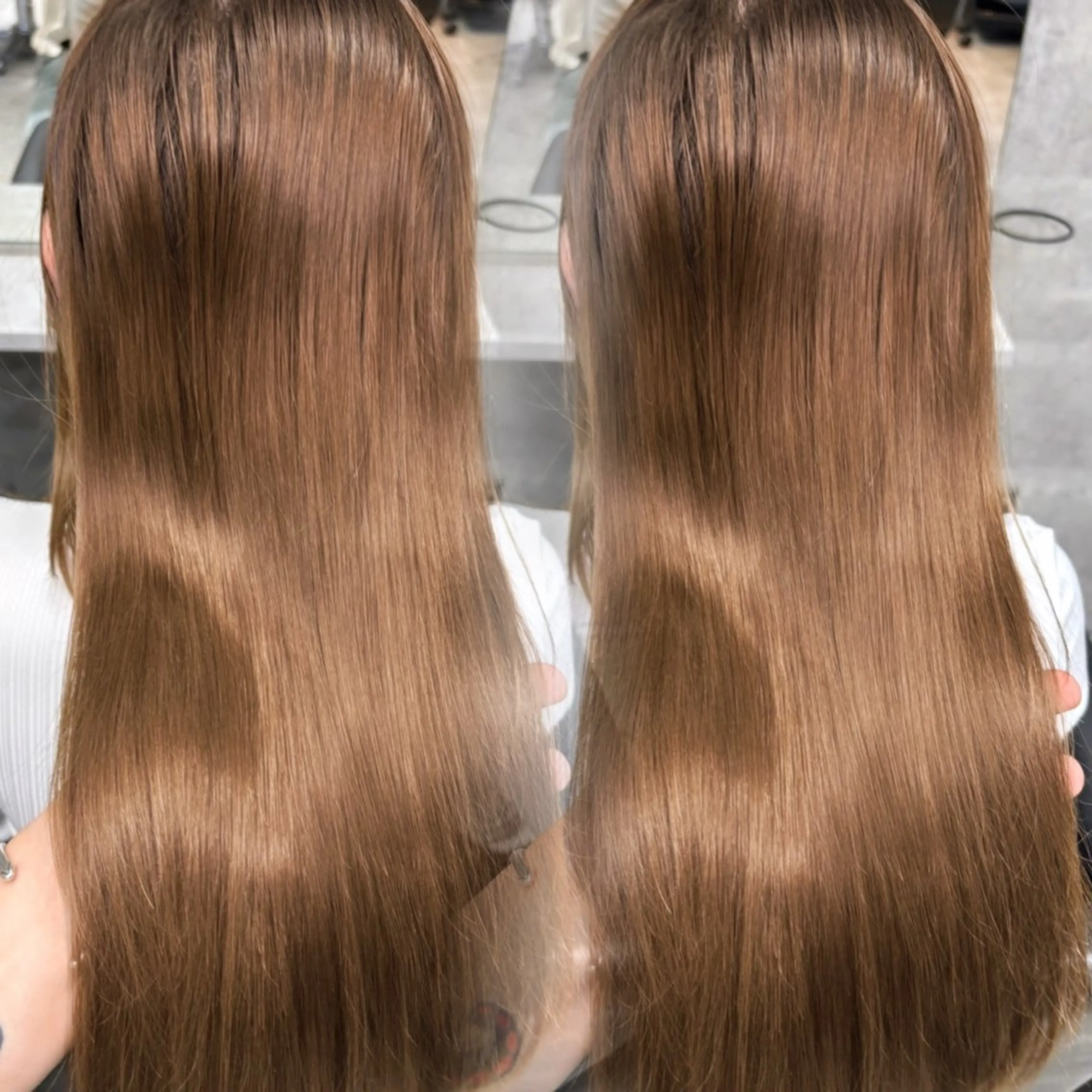 ロング くびれヘア 顔周りカット 髪質改善 韓国風ヘア レイヤーカット ヘアカラー トリートメント lana hair 新宿/髪質改善/韓国のヘアスタイル