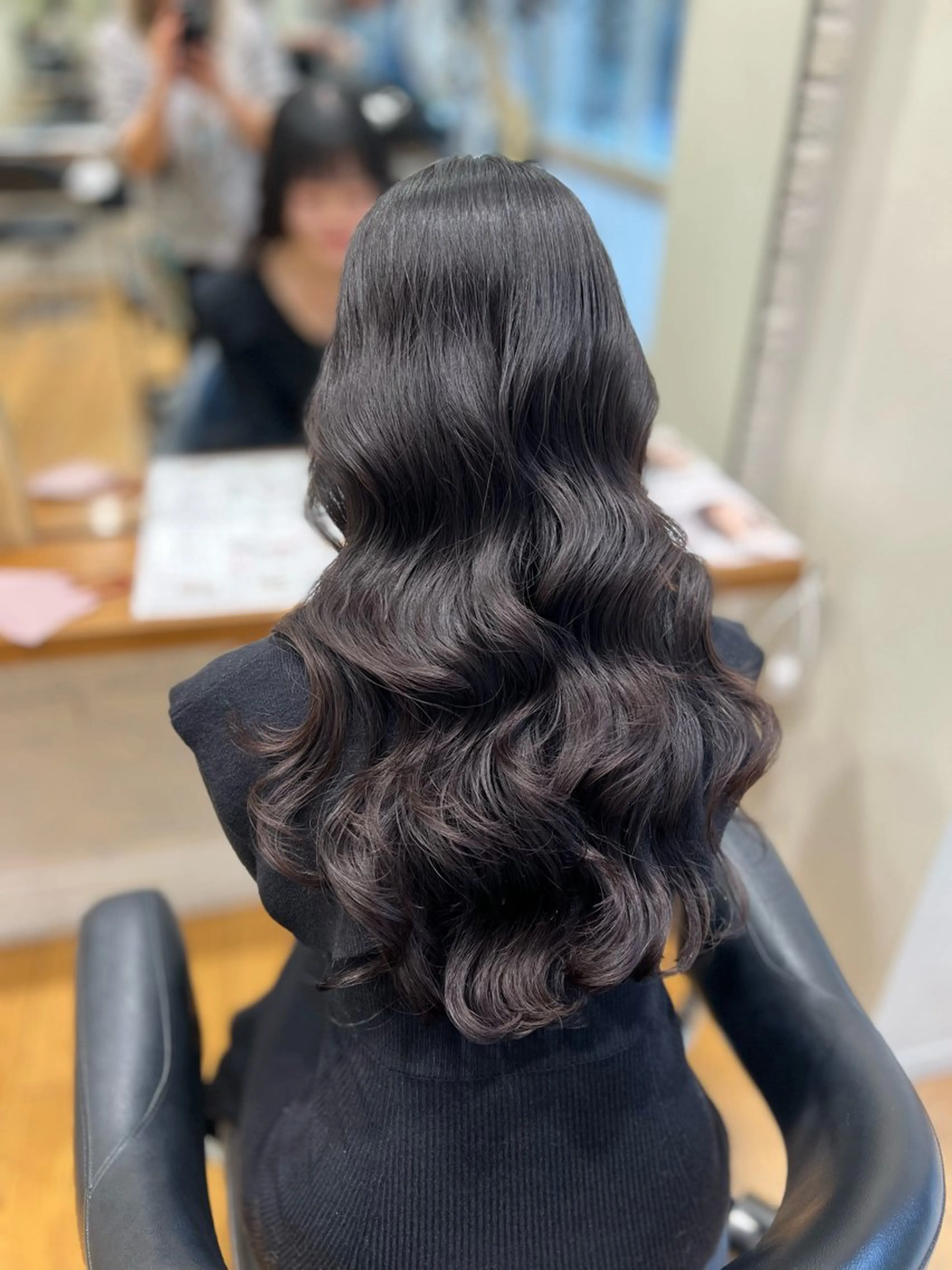 ロング 小顔カット カット パーマ 🌙コテ巻き風パーマ 🌙菜月のヘアスタイル