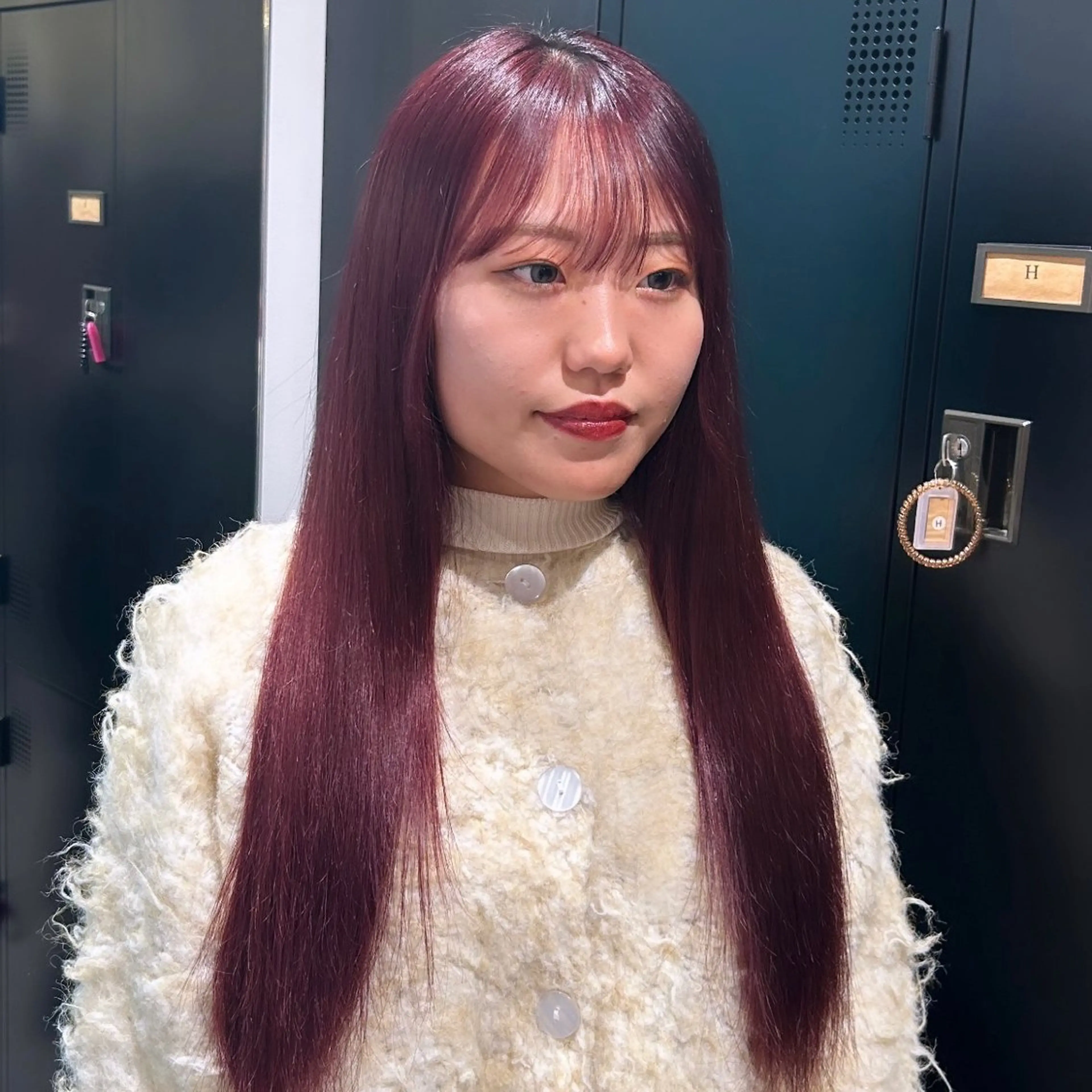 ロング カラー ボルドーカラー デザインカラー 🥨HAZUKiのヘアスタイル