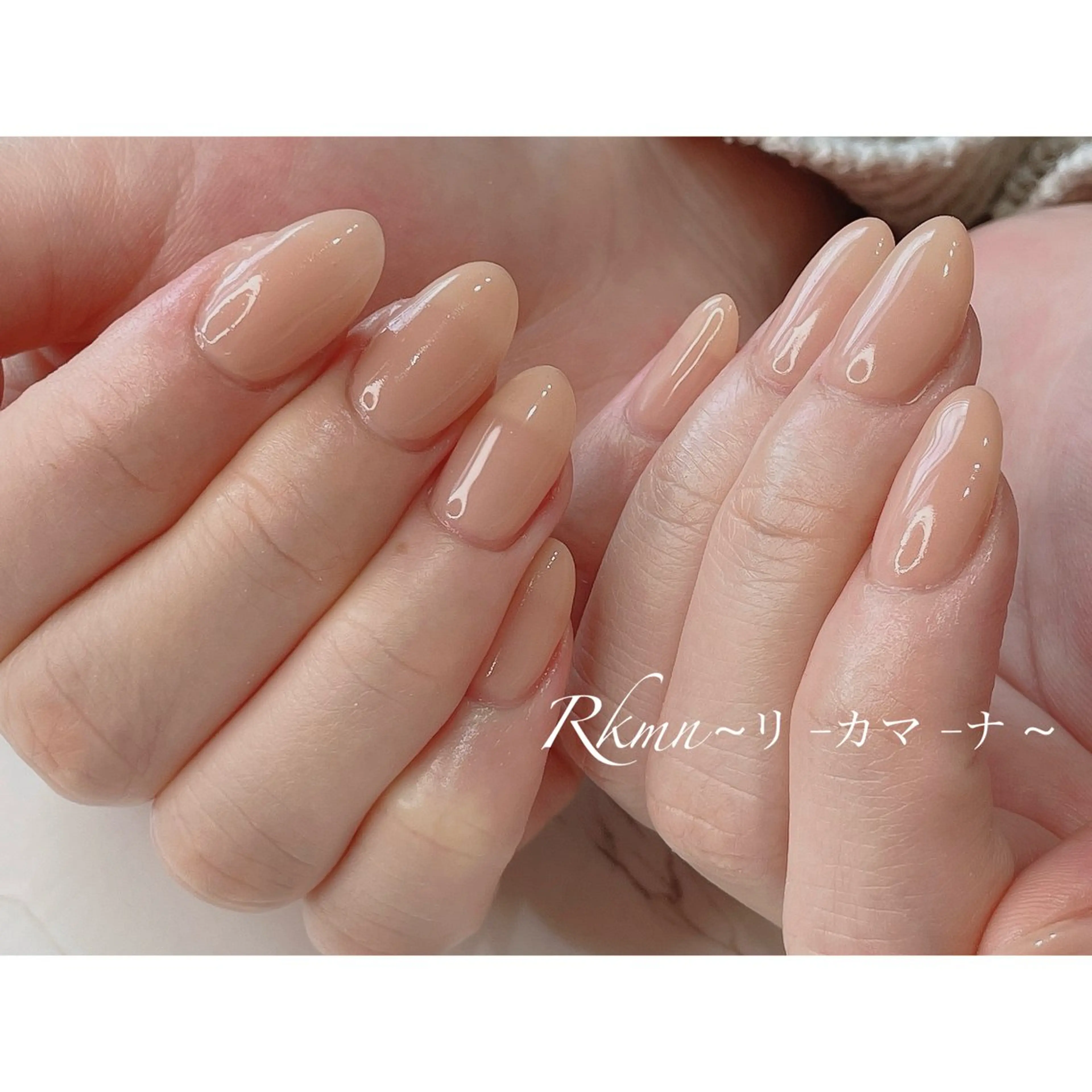 ネイル アートネイル ワンカラーネイル ピンク ピンクベージュ シンプルネイル ハンドネイル フットネイル ハンドケア Rkmn ~リ-カマ-ナ~のネイルデザイン