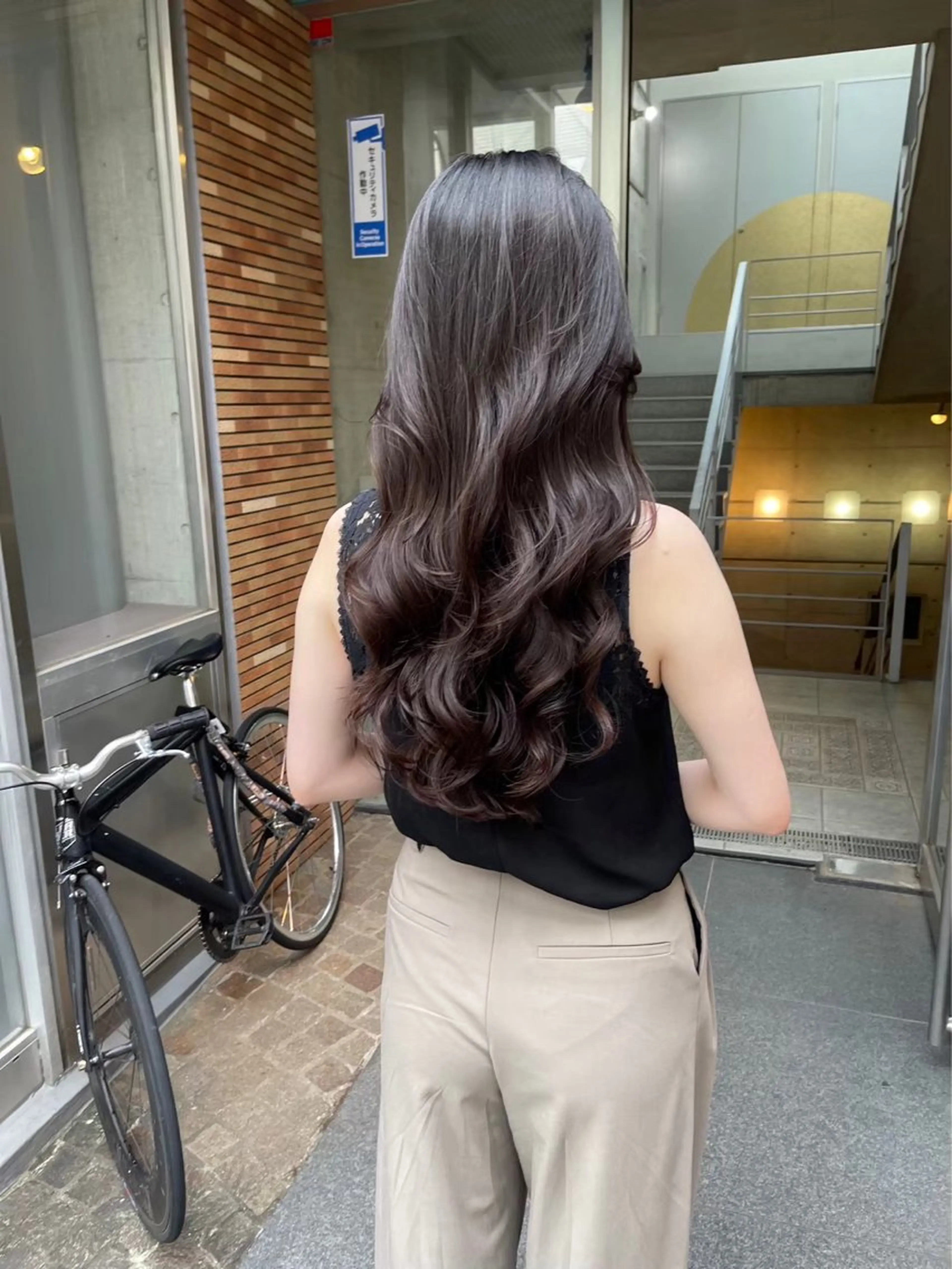 ロング パーマ コテ巻き風パーマ 🦋にこ🦋のヘアスタイル