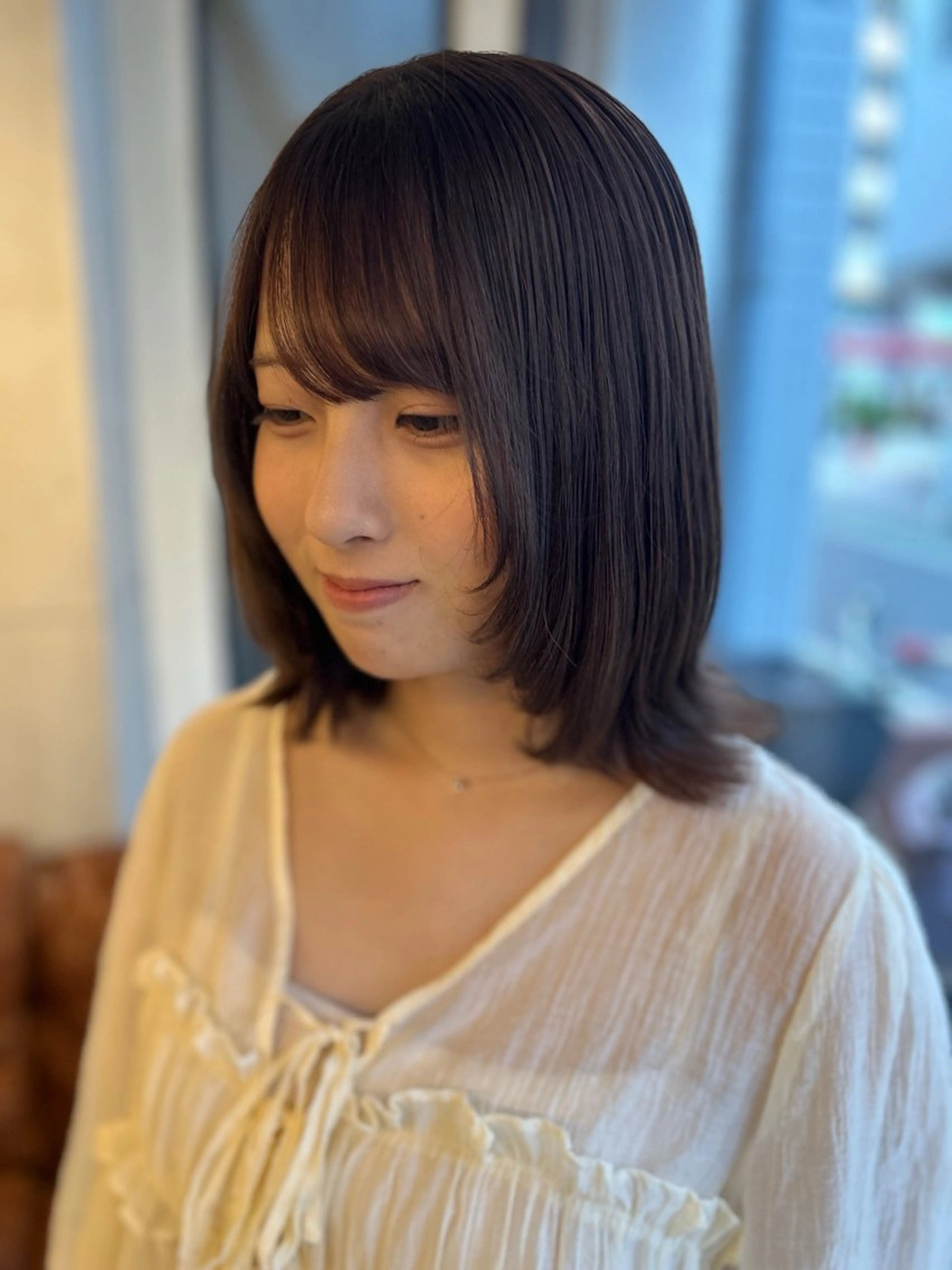 ミディアム ヘアカラー 小此木 環のヘアスタイル
