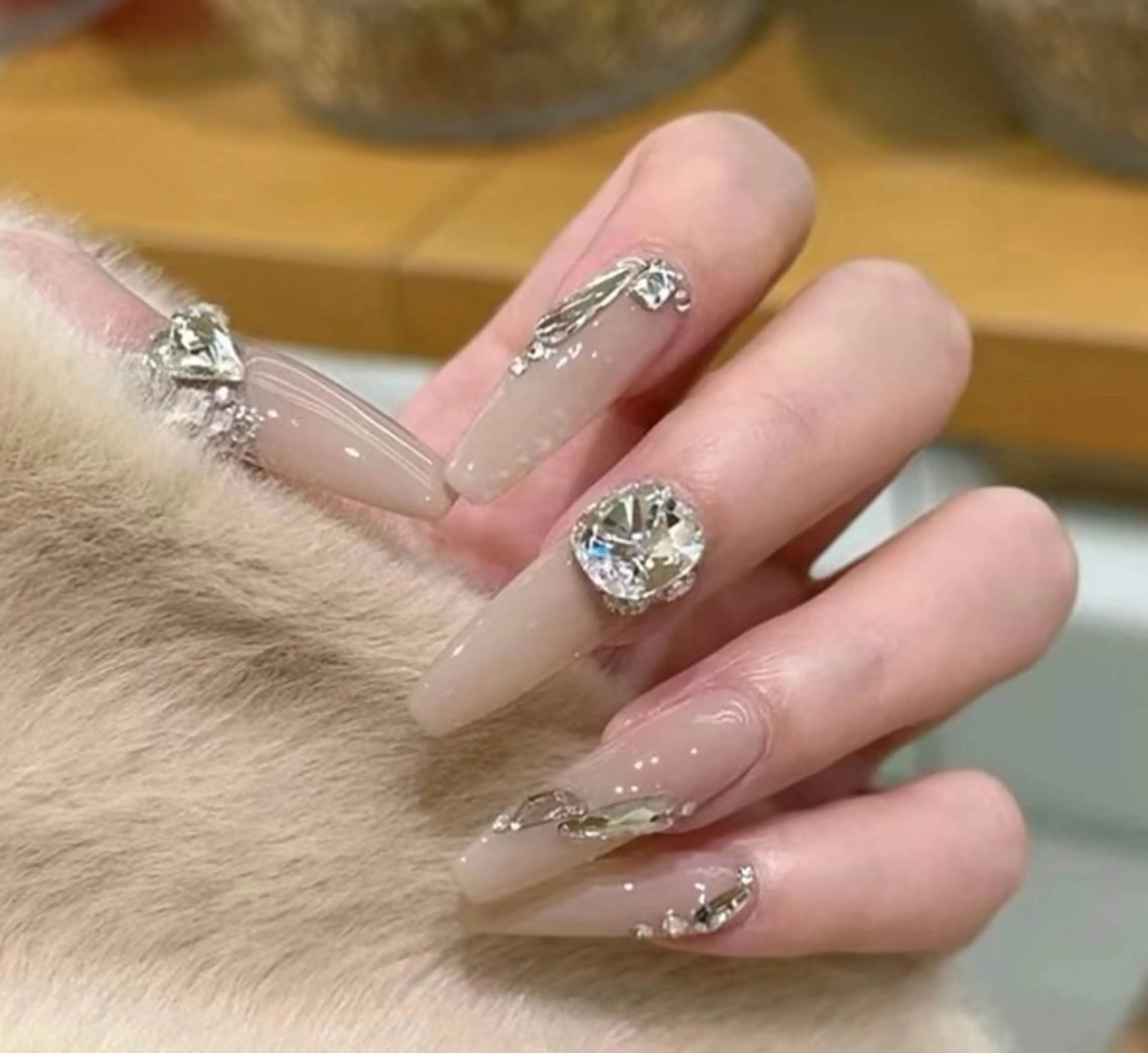 ネイル チークネイル 長さ出し フレンチネイル ガーリー 韓国ネイル sun nail池袋 モデル募集のネイルデザイン