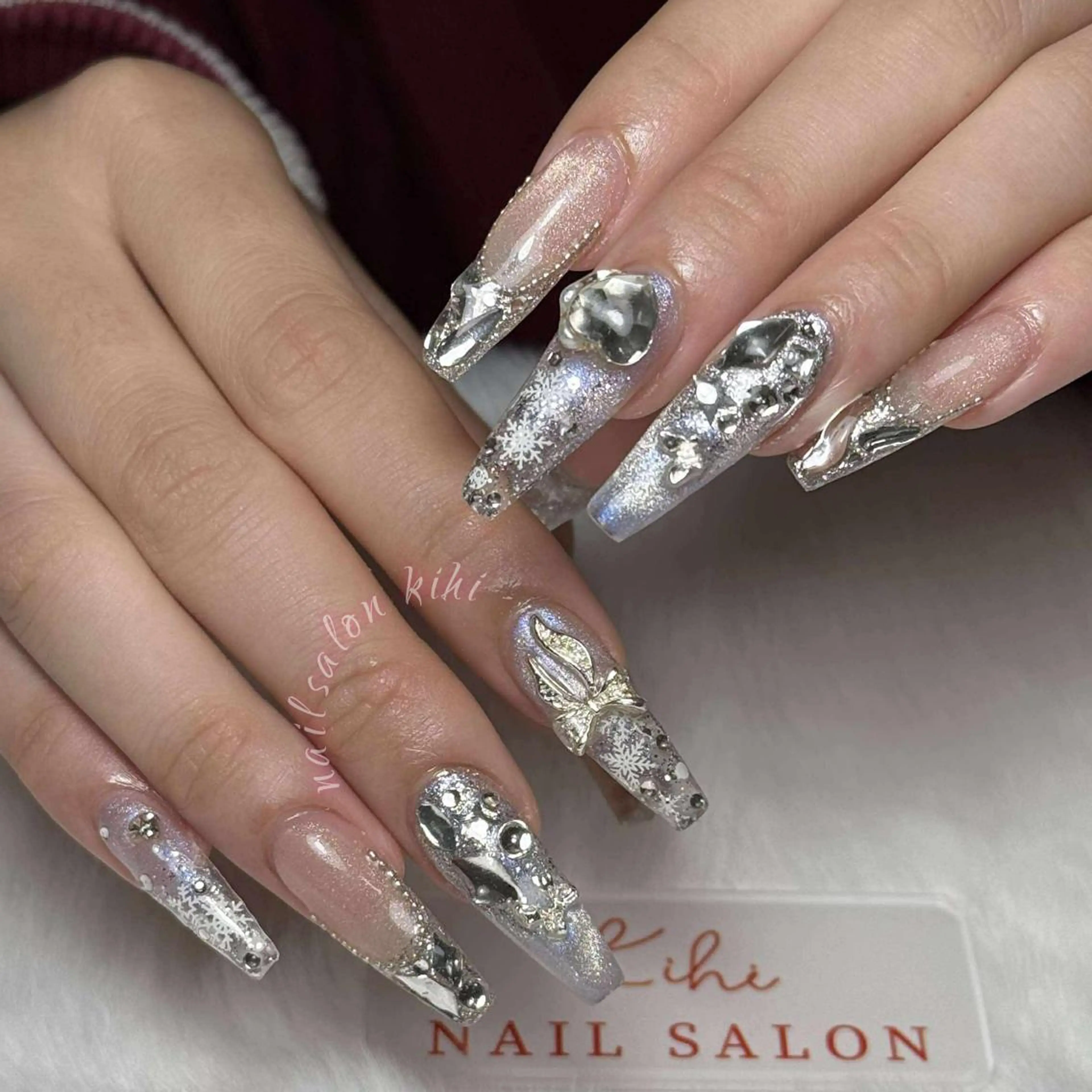 ネイル ハンドネイル ユリ🎀長さだし/ パラジェル/持ち込みのネイルデザイン