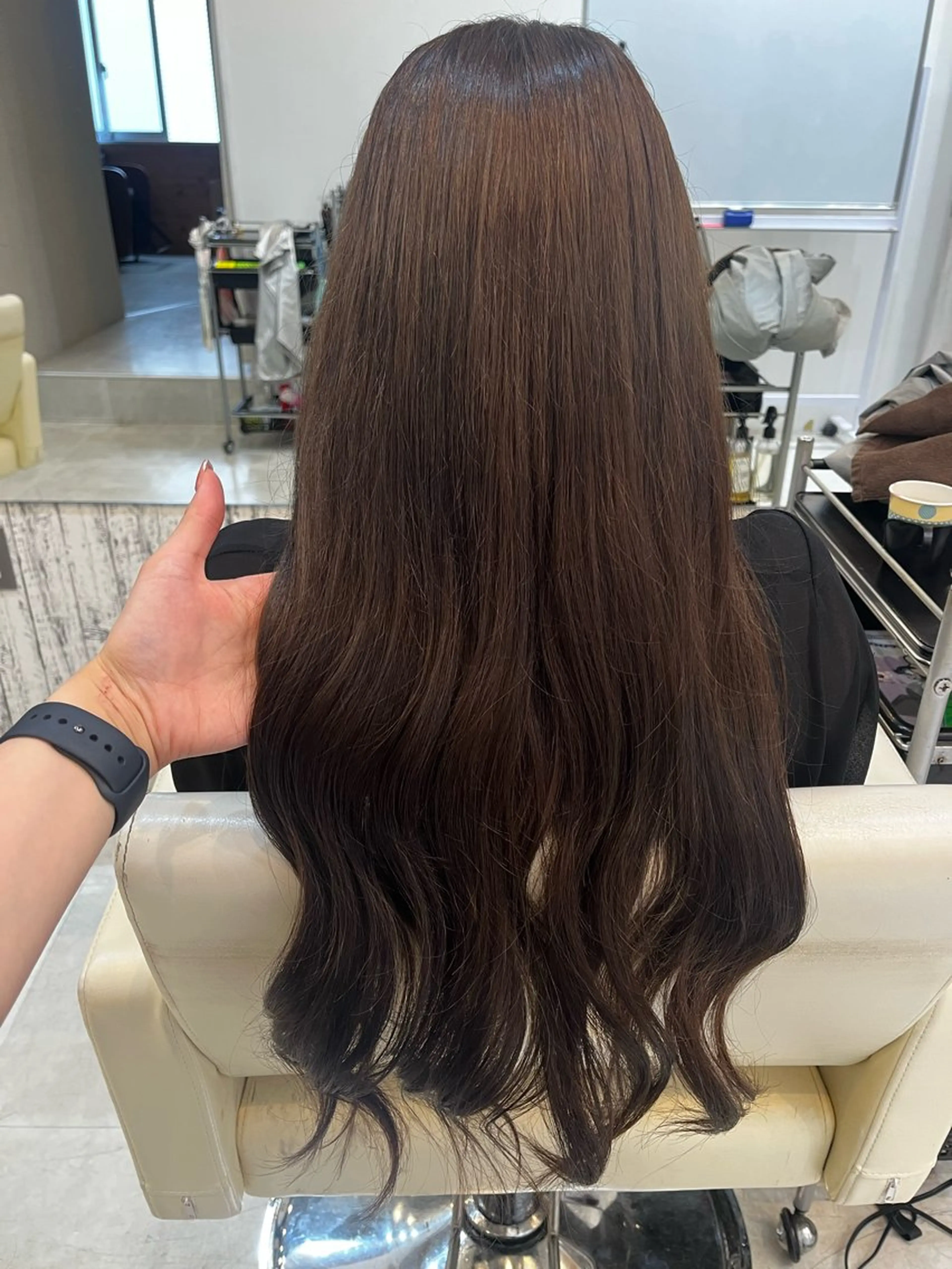 ロング アッシュ ヘアカラー トリートメント ななる ／モデル様募集中‼️のヘアスタイル