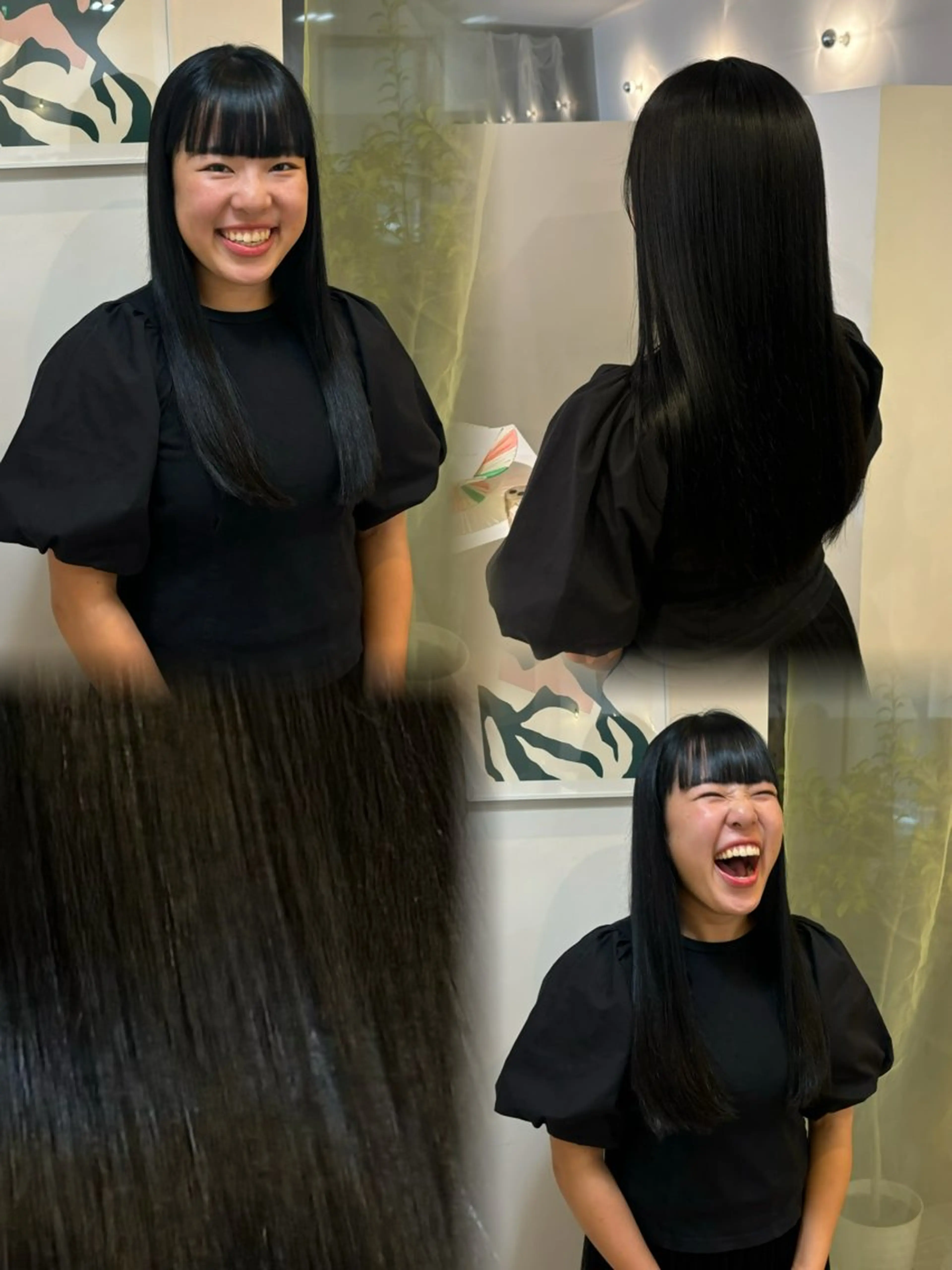ロング カラー 黒髪 ブルーカラー ブルーブラック 【YARD.】橋本 稀乃のヘアスタイル