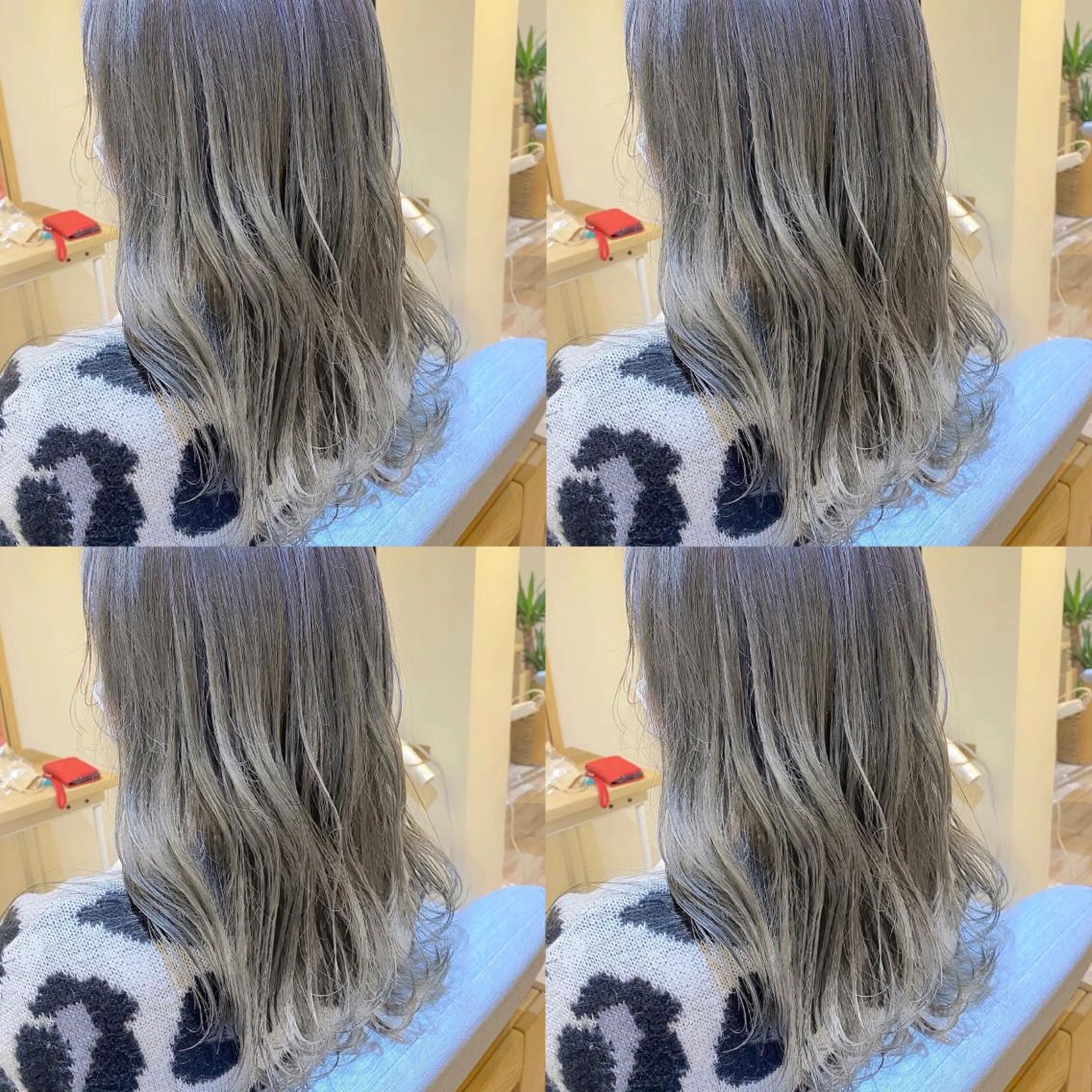 ロング カラー 金島 青のヘアスタイル
