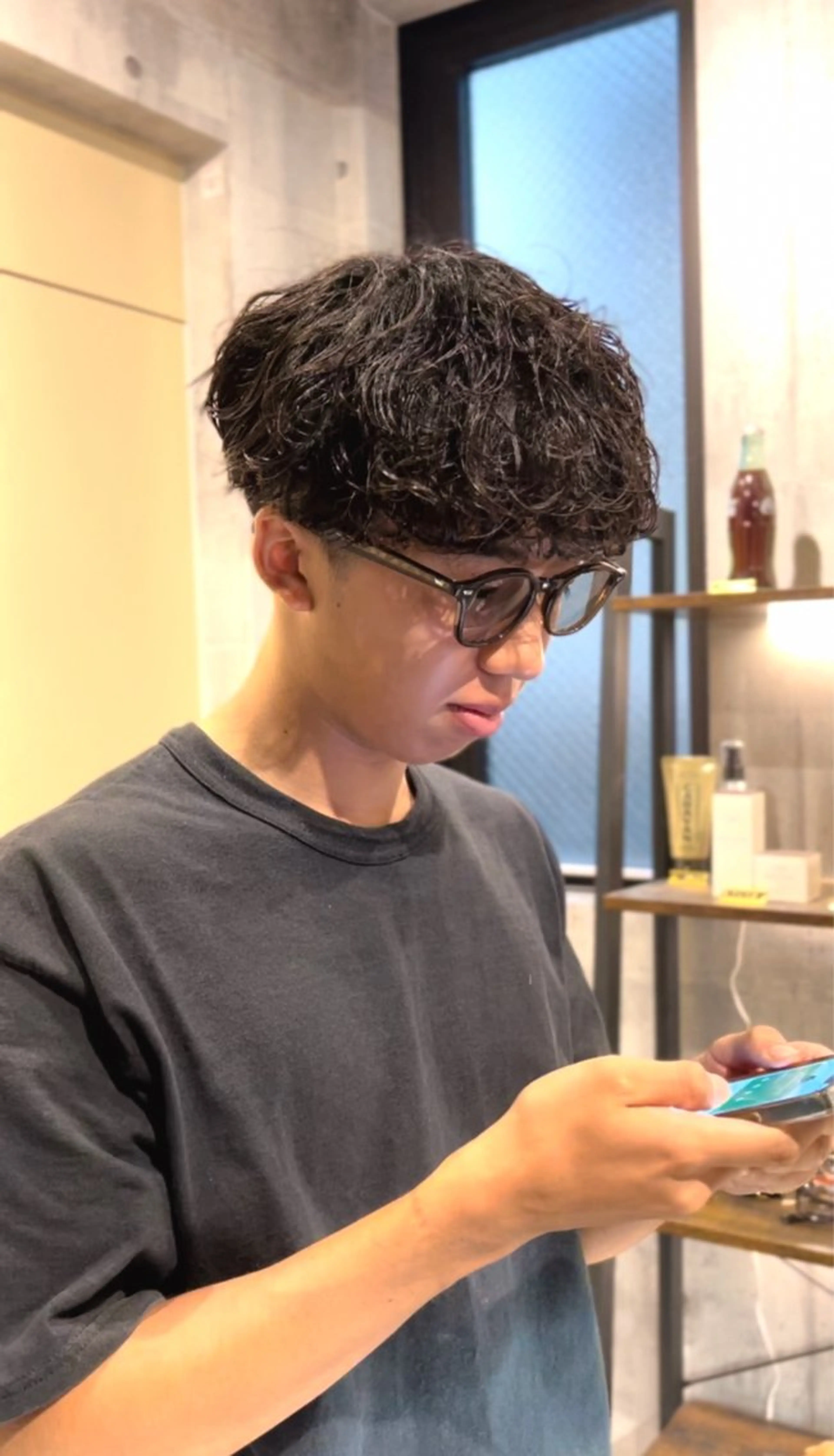 ミディアム パーマ カット パーマ 大阪/梅田/シャドウ パーマ/ノボリユウタのヘアスタイル