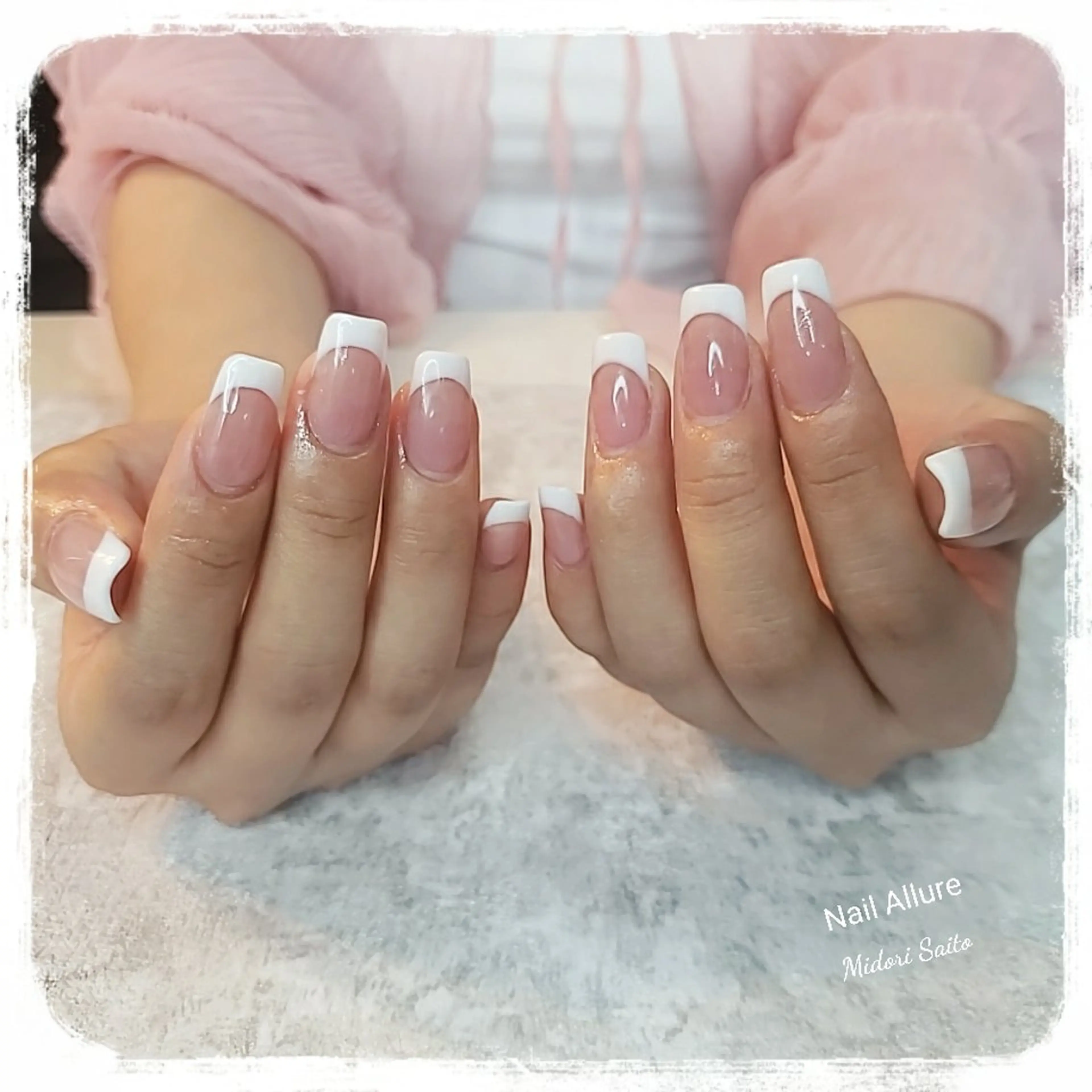 ネイル フレンチネイル スカルプネイル Nail Allureのネイルデザイン