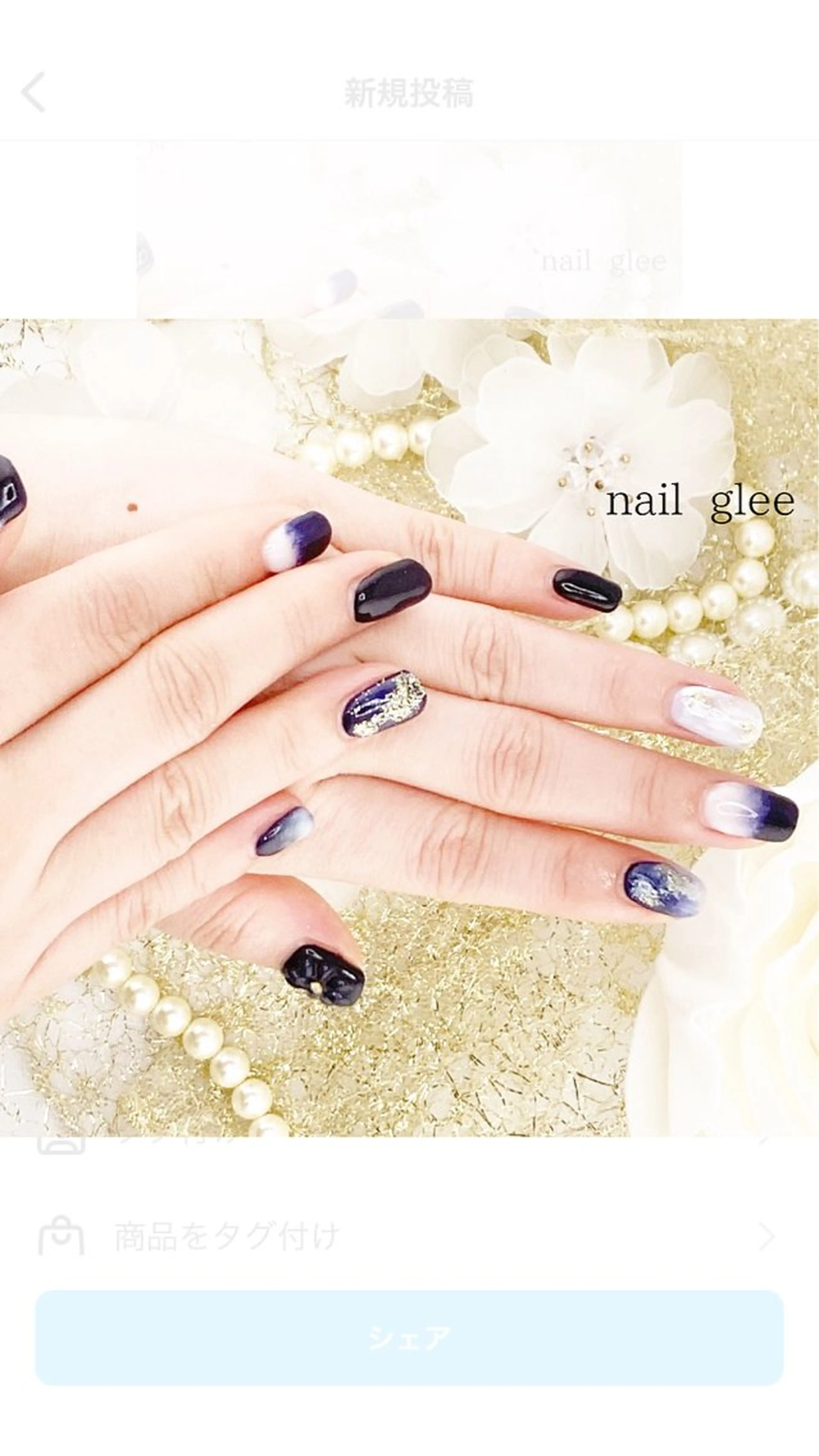 セミロング ハンドネイル RISA nail gleeのネイルデザイン