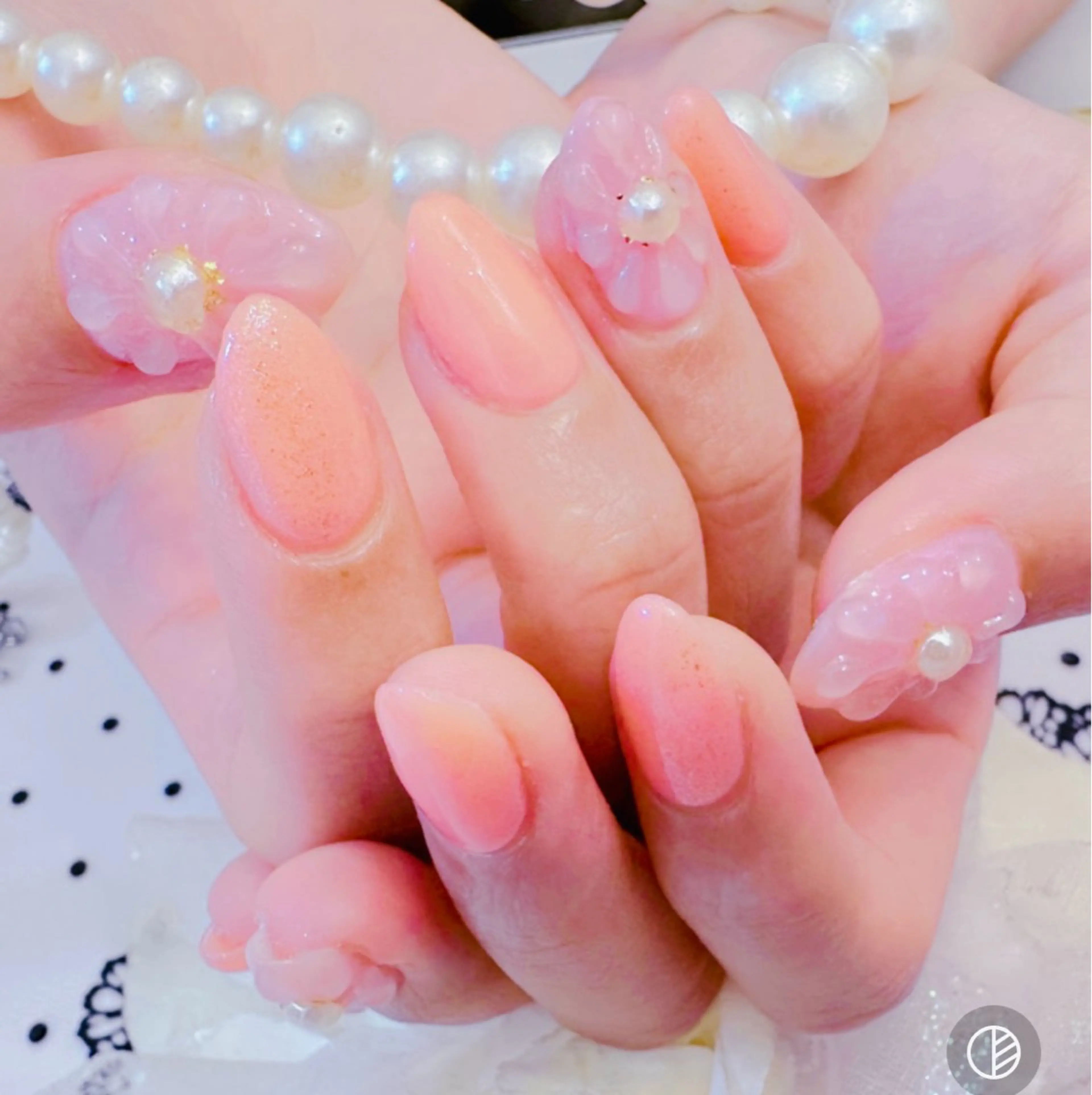 ネイル アートネイル 桜ネイル 長さ出し フラワーネイル ジェルネイル LUCIA 南柏ネイルサロンのネイルデザイン