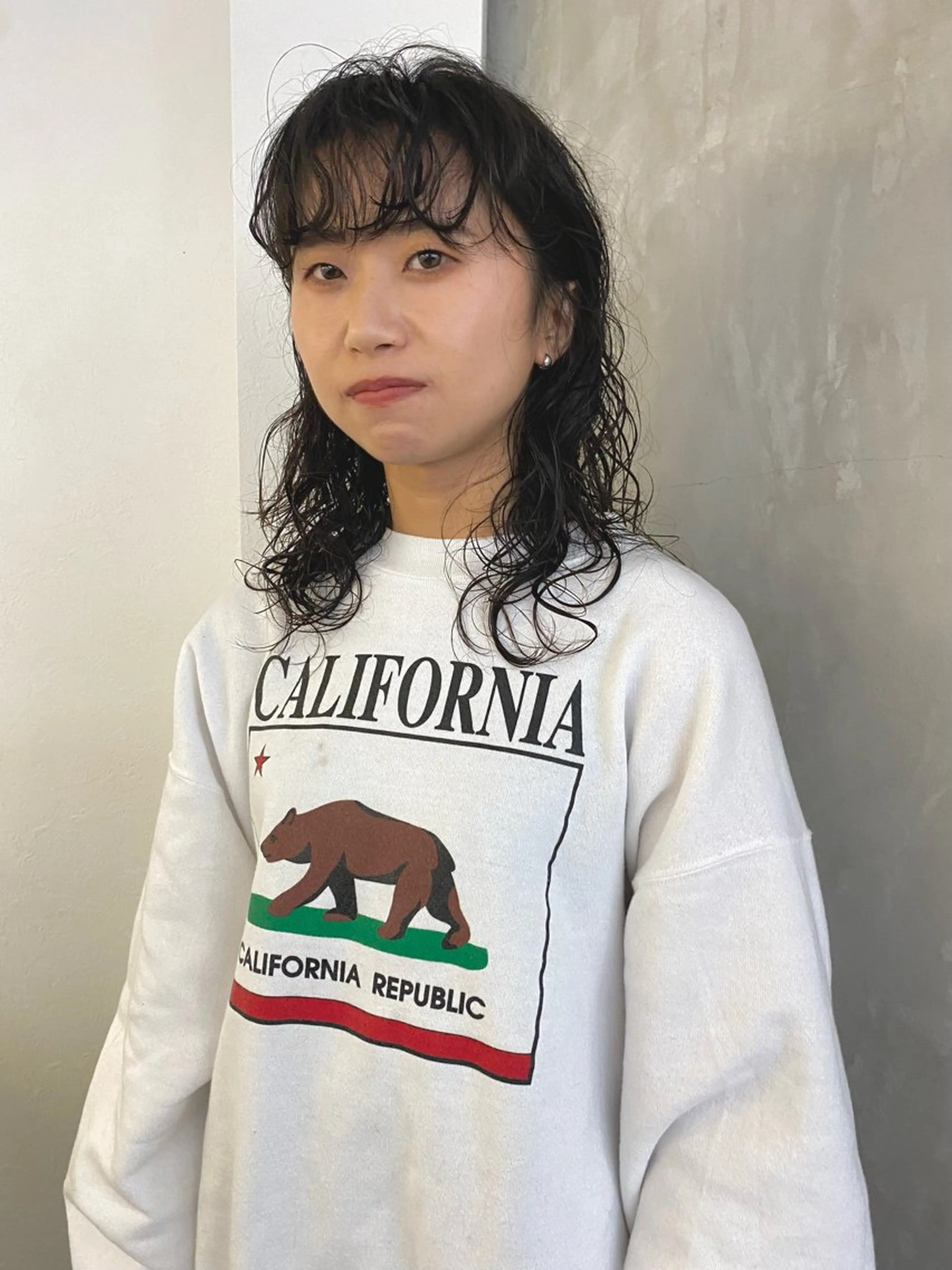 ミディアム パーマ ミディアムパーマ ニュアンスパーマ 森貴裕/ベージュ/ パーマ/オリーブのヘアスタイル