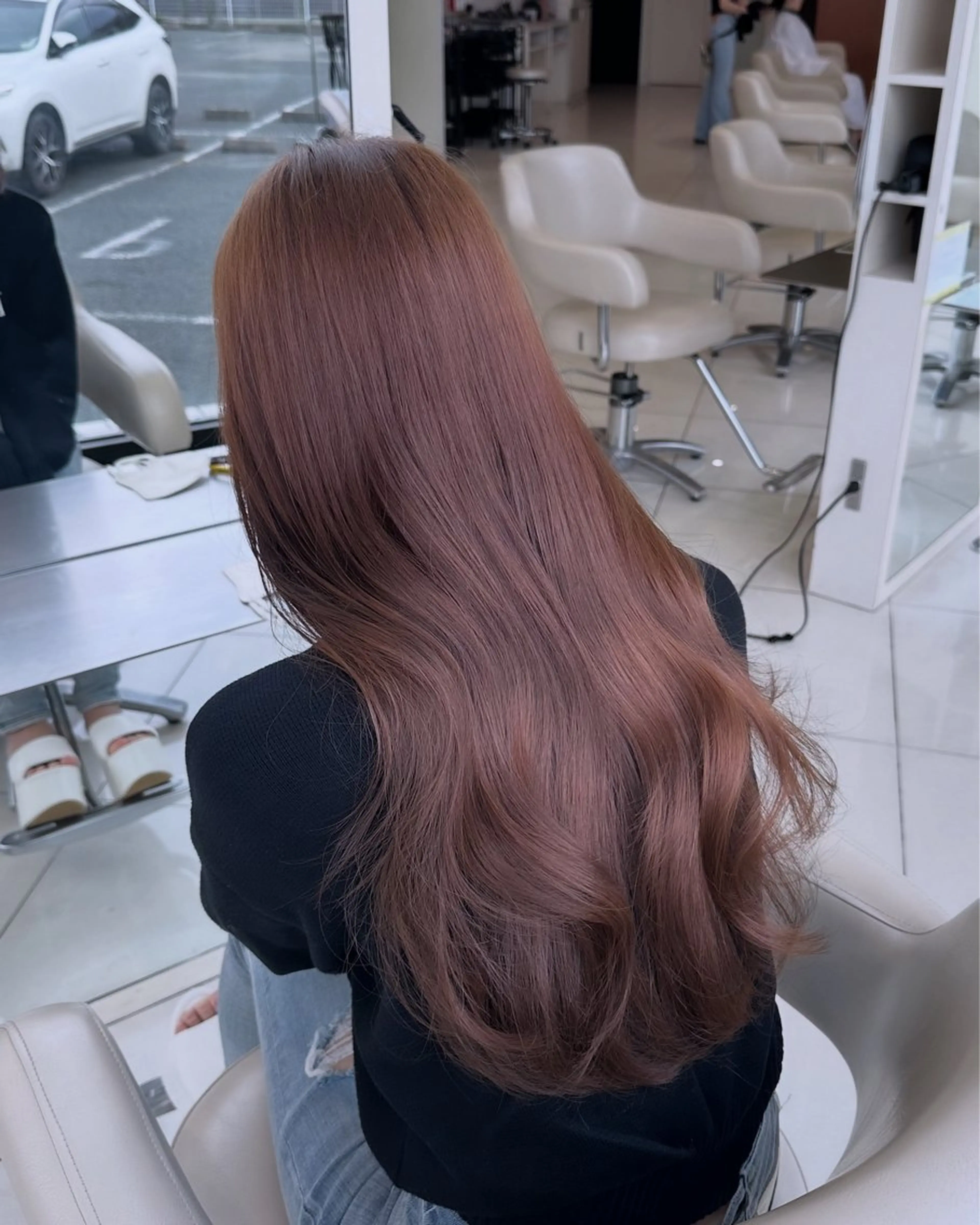 ロング カラー ブリーチ ショコラグレージュ グレージュ ブリーチなしカラー ﾊｲﾄｰﾝ / 浜松 / ﾌｪﾙﾅﾝﾀﾞのヘアスタイル