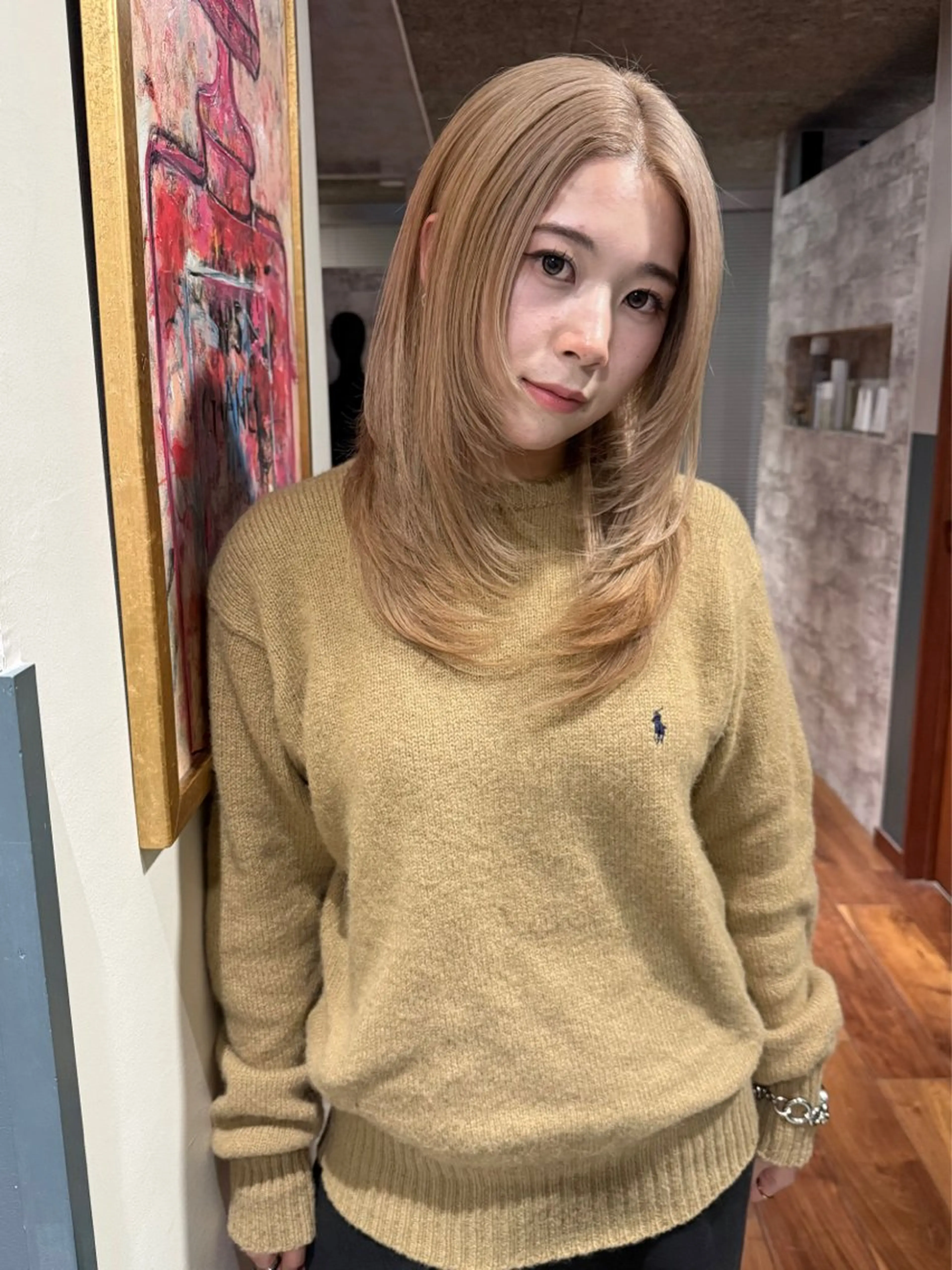 ミディアム カラー 黒髪 カット ヘアカラー トリートメント mai / linoah˚✧のヘアスタイル