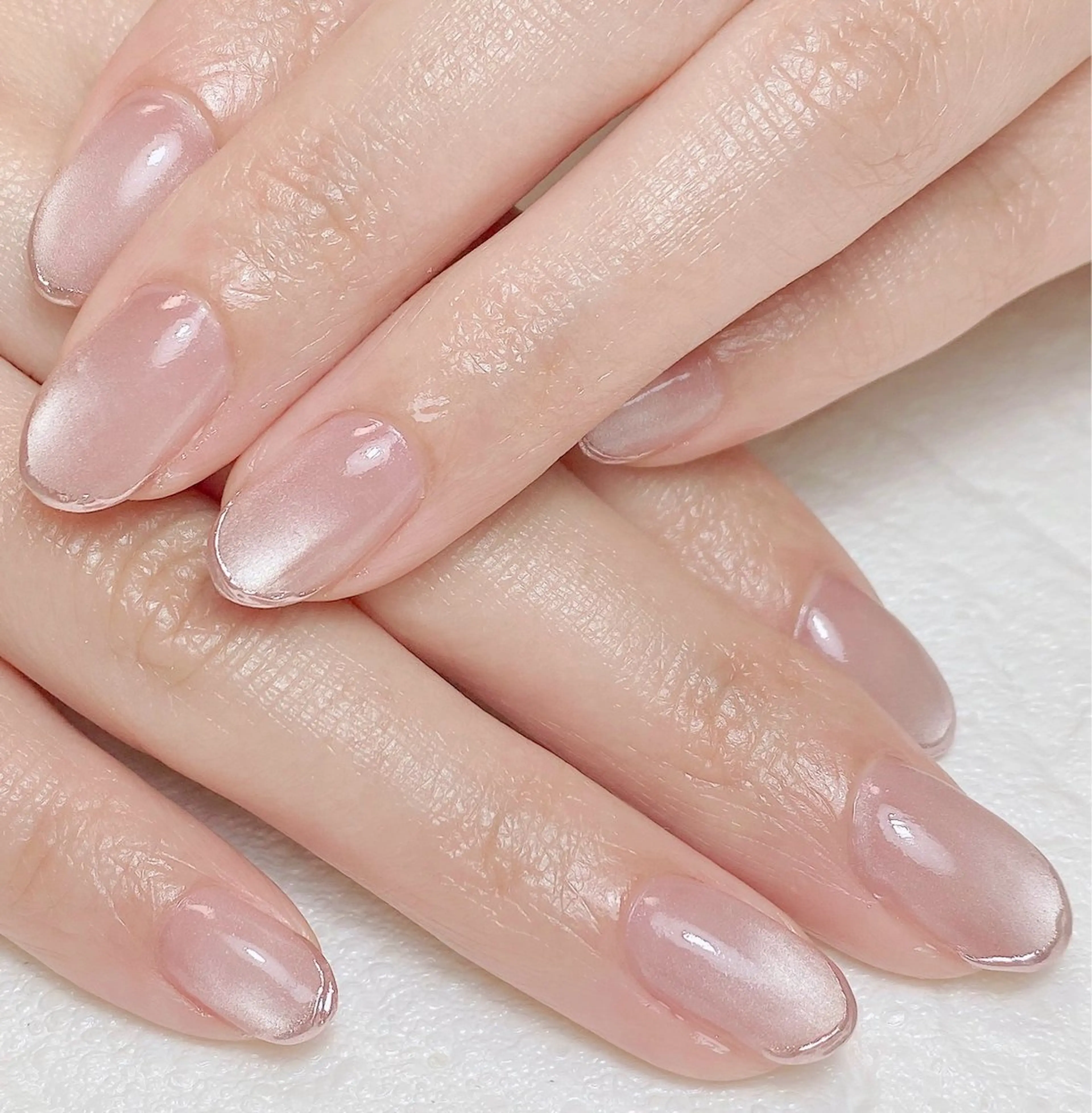 ネイル フレンチネイル ミラーネイル オフィスネイル ピンク ハンドネイル Nail Salon K 🧸美爪育成のネイルデザイン