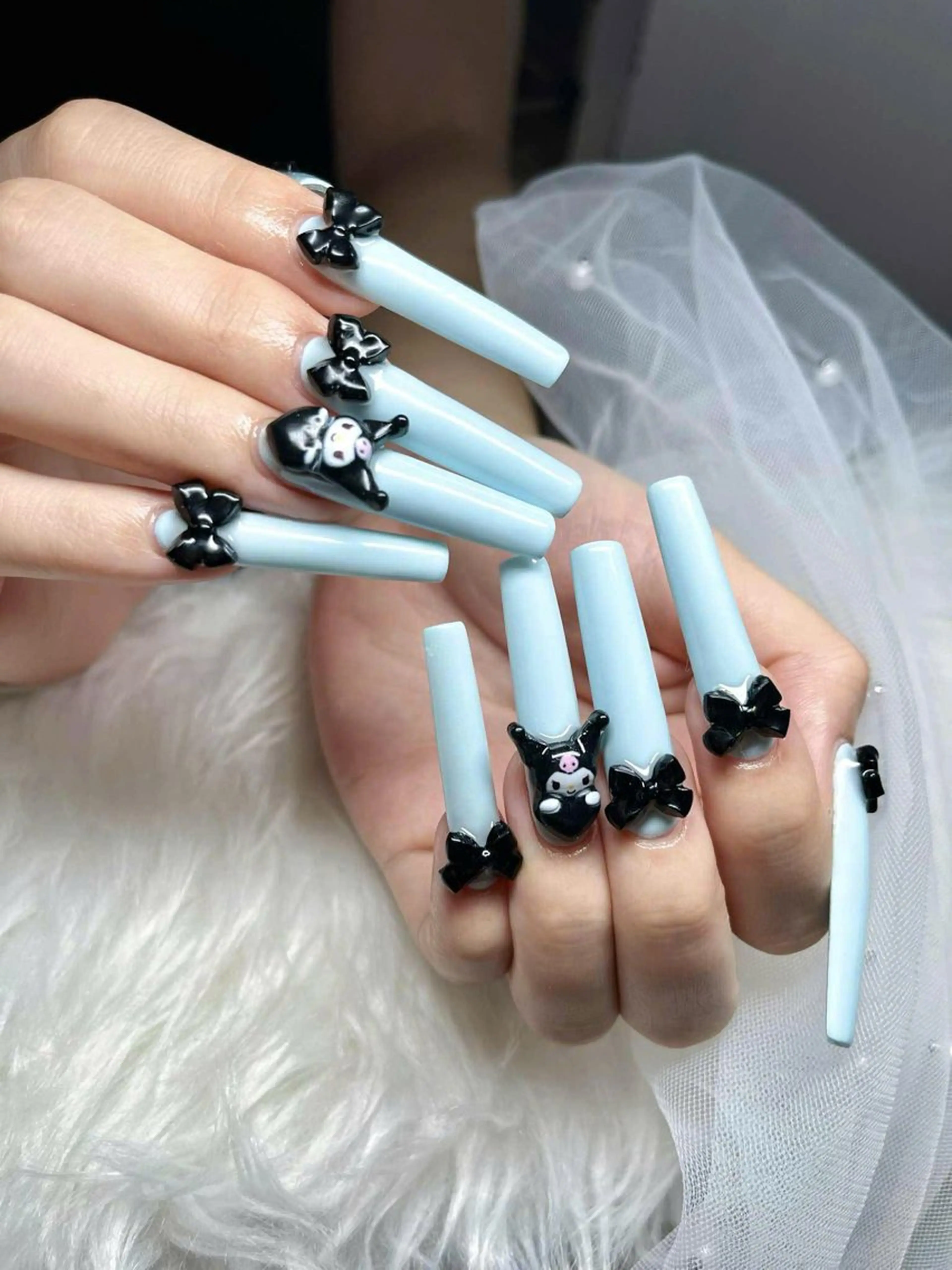 ネイル フレンチネイル ジェルネイル ガラスフレンチ ハロウィン ハート H.baby Nail Salonのネイルデザイン