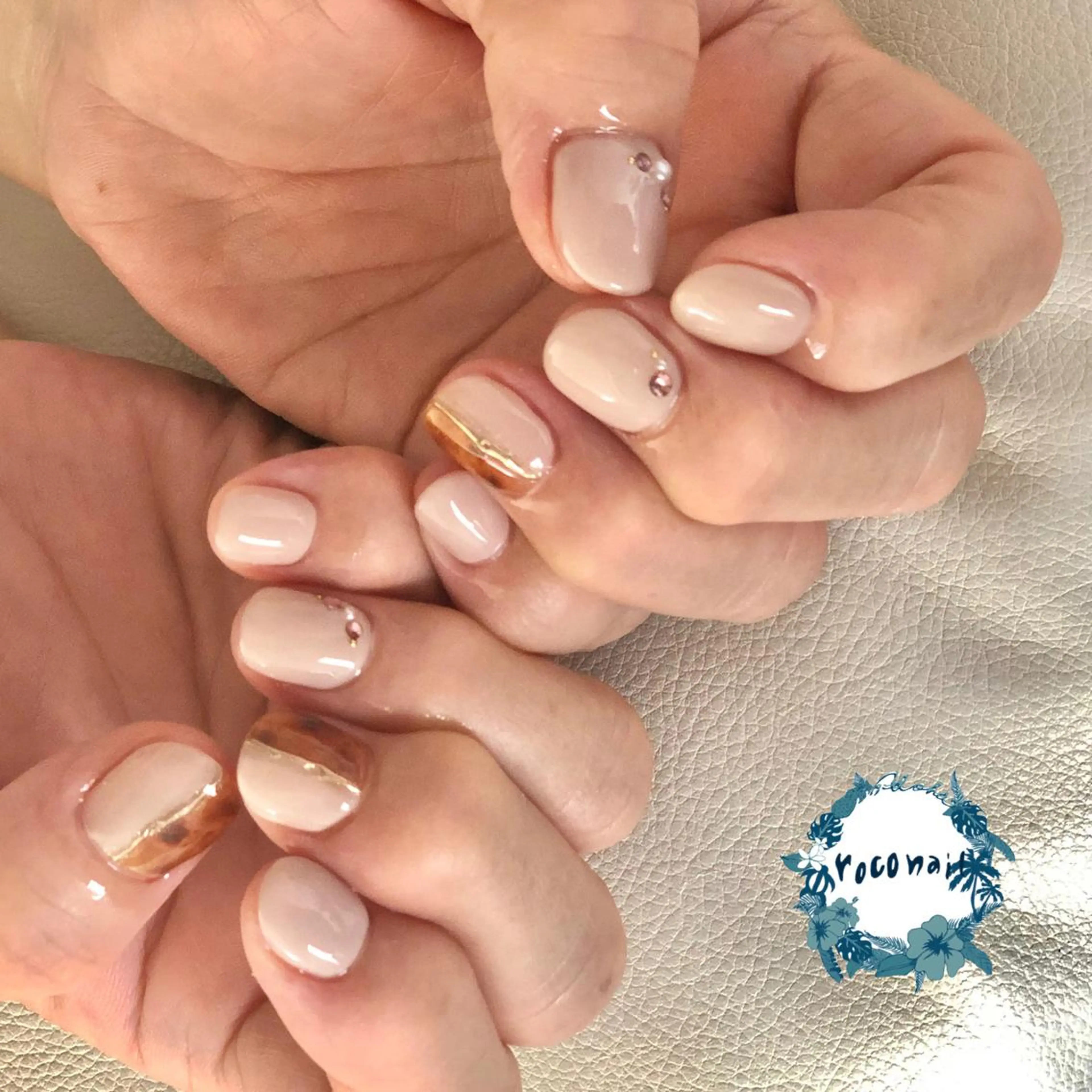 ネイル べっ甲ネイル フットネイル オフィスネイル ハンドネイル roconail ヒロコのネイルデザイン