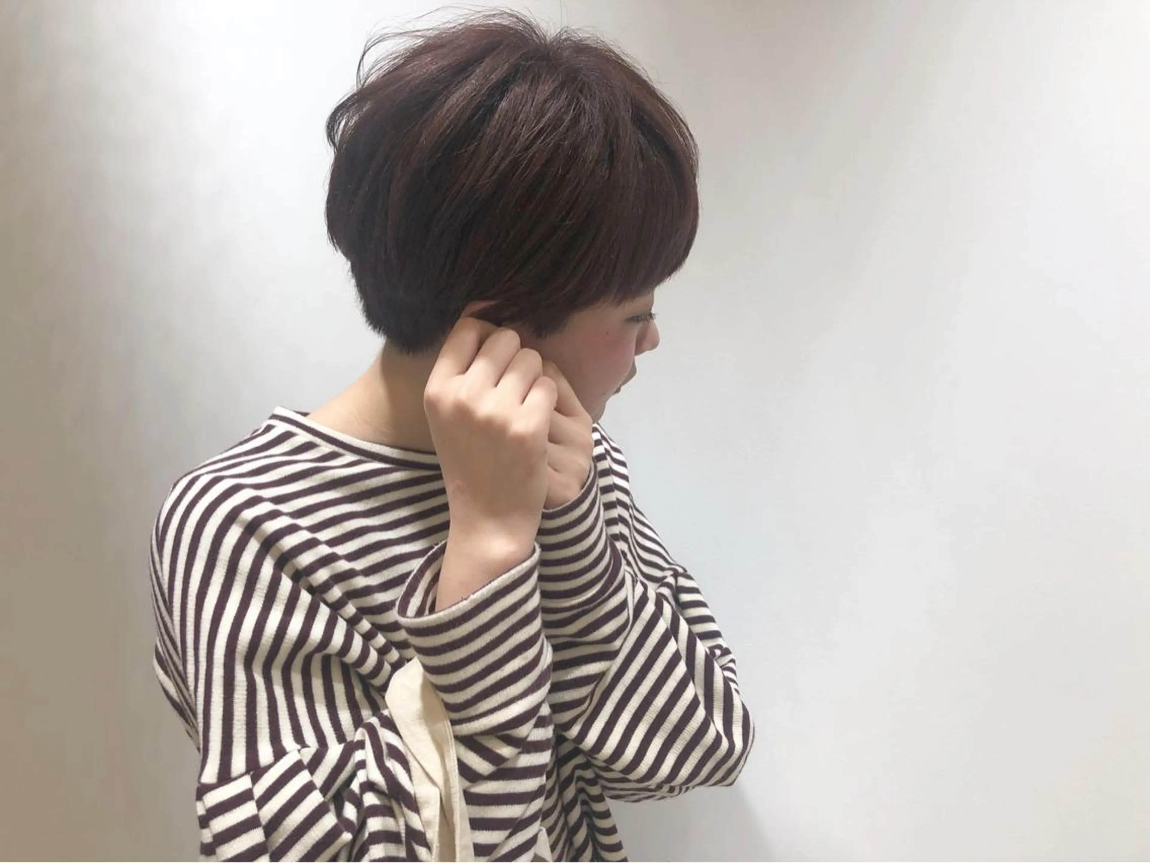 ショート カラー ブラウンカラー オレンジ オレンジブラウン ショートヘア カット ヘアカラー 江原 彩華のヘアスタイル