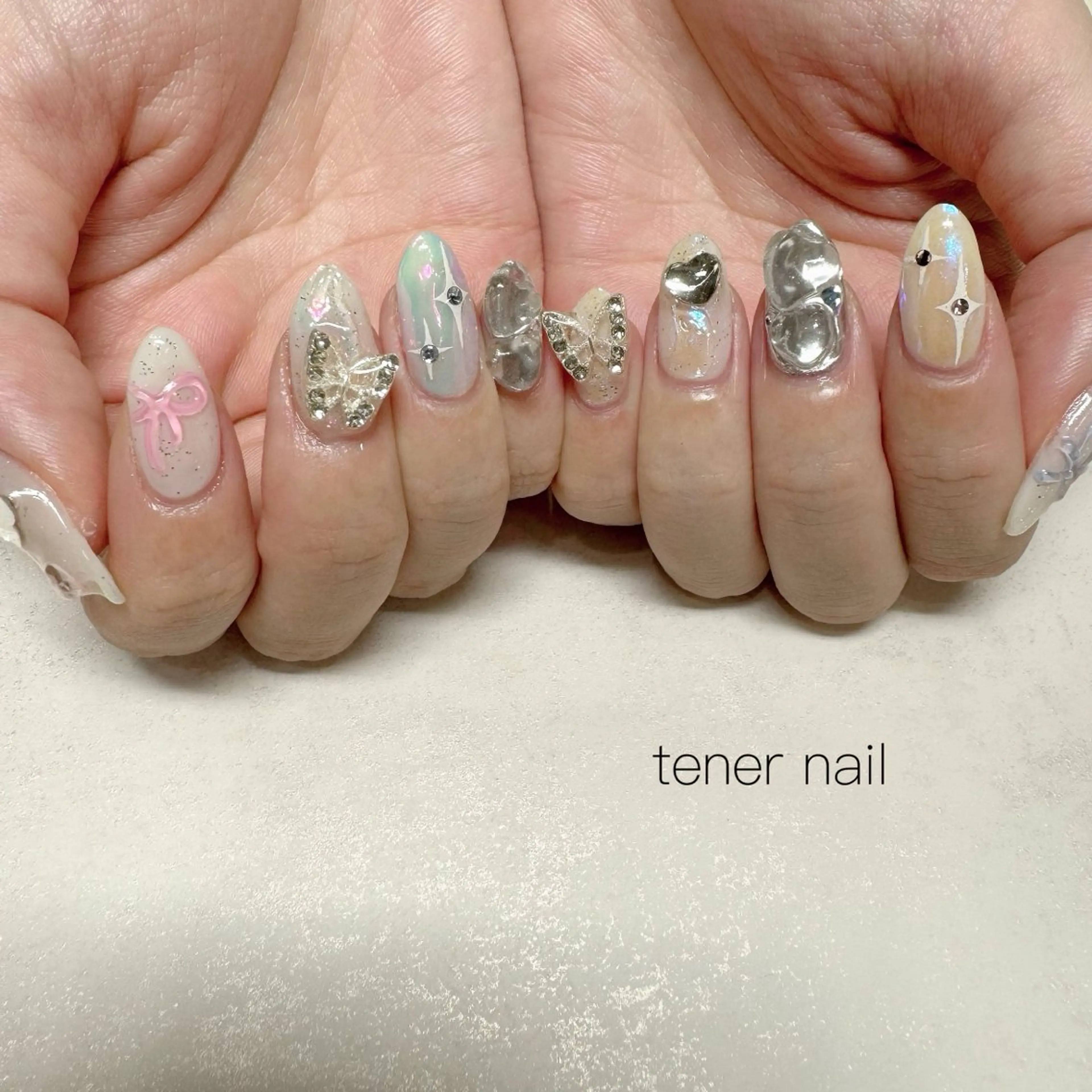 ネイル アートネイル オーロラネイル ハンドネイル テネルネイル tener nailのネイルデザイン