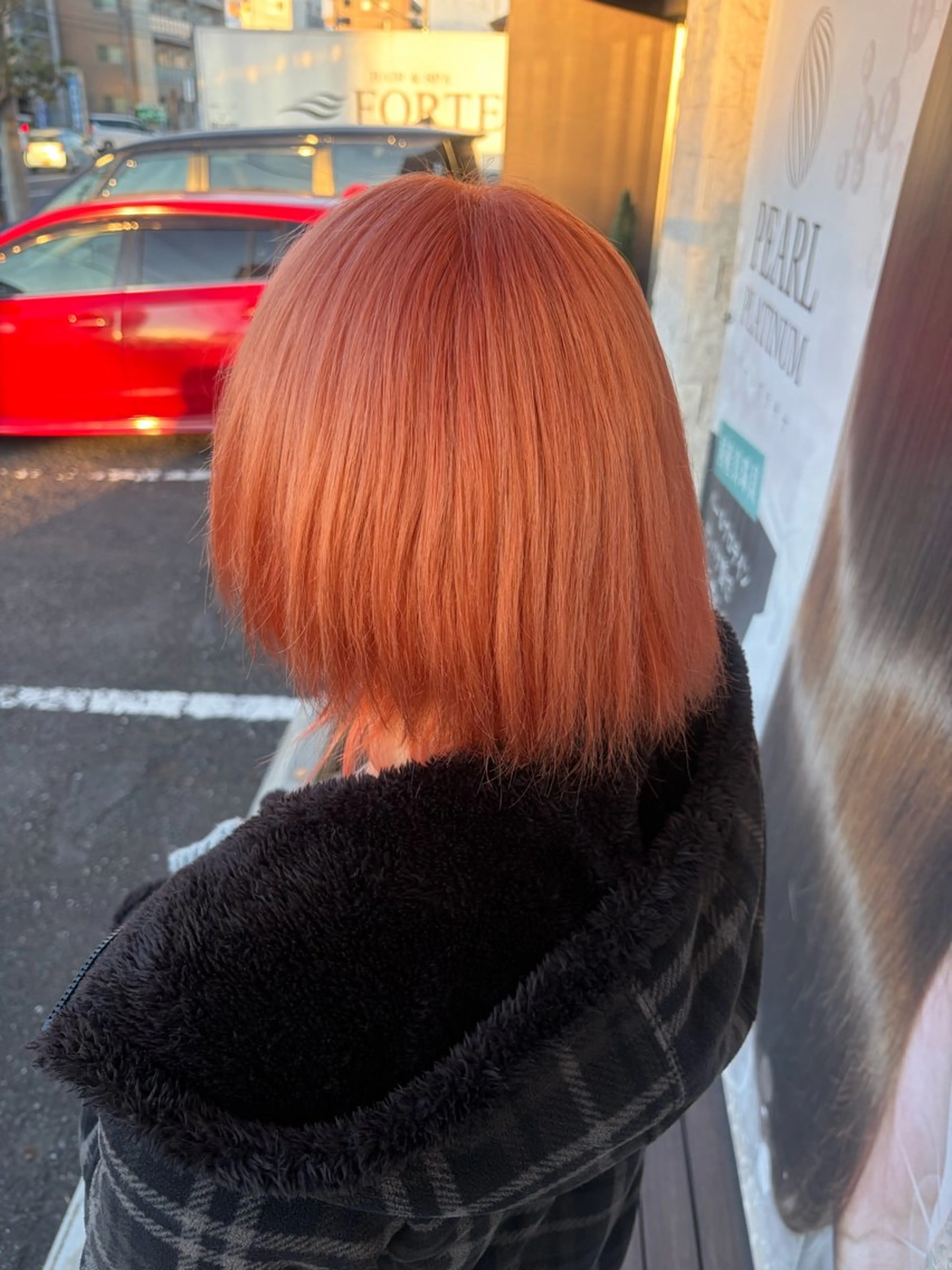 ミディアム カラー ブリーチ オレンジ ピンクカラー トリートメント カラーモデル募集中 🎀ピンク　みき🎀のヘアスタイル