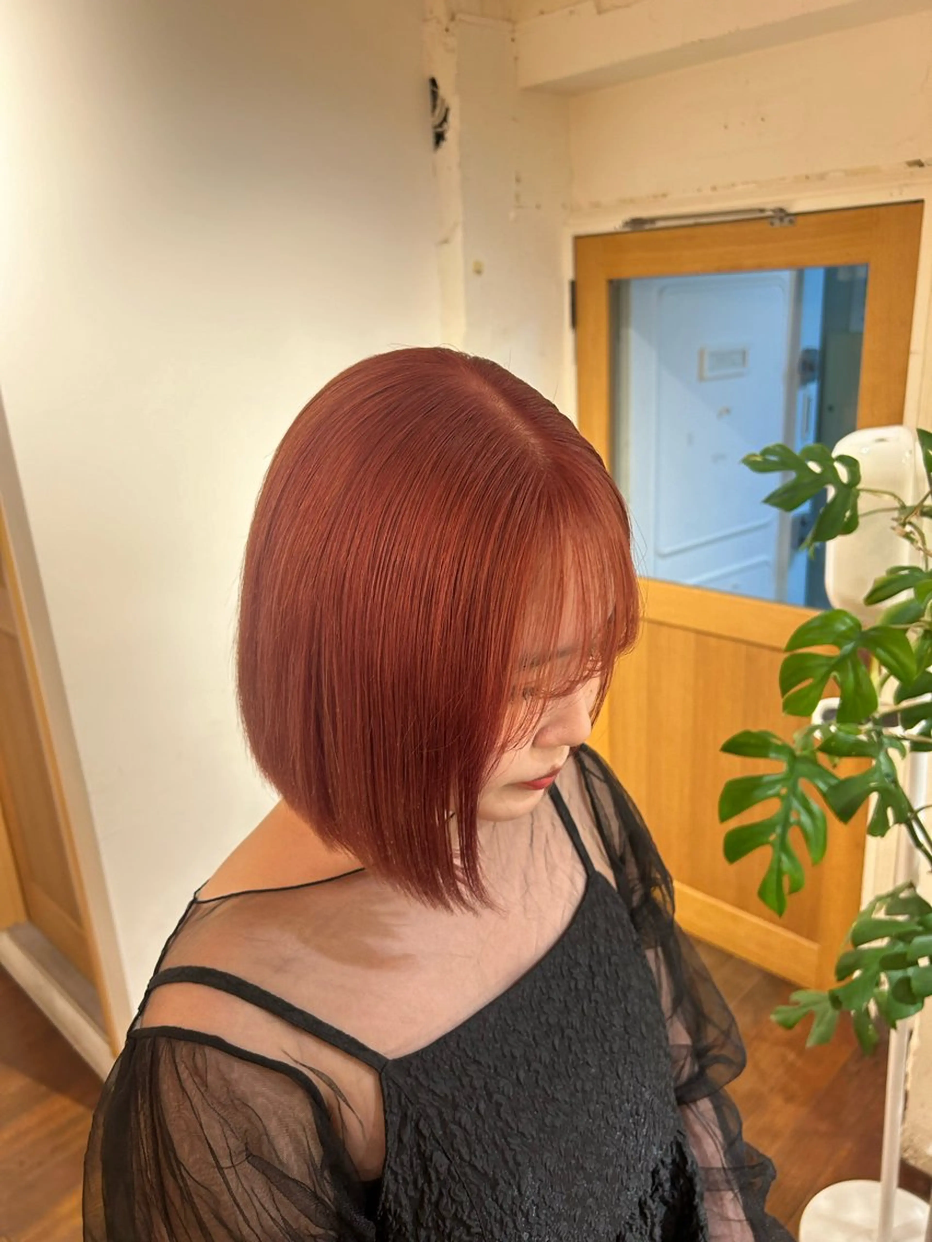 ミディアム カラー ベージュカラー ピンクカラー ピンクベージュ UNU【ユヌ】所属・*UNU* RICOのヘアスタイル