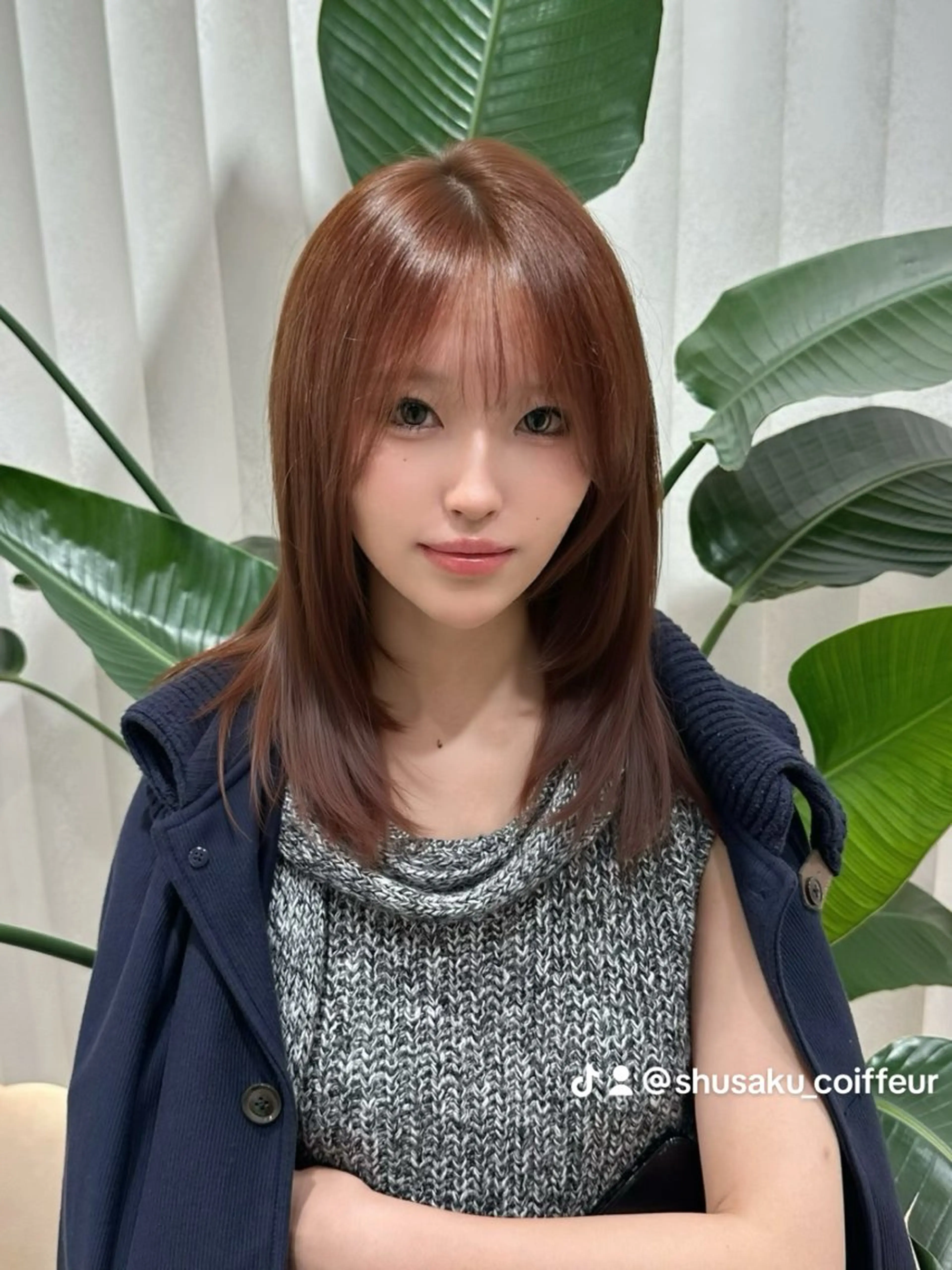 ミディアム カラー カット ヘアカラー ブリーチなしトレンド SHUSAKUのヘアスタイル