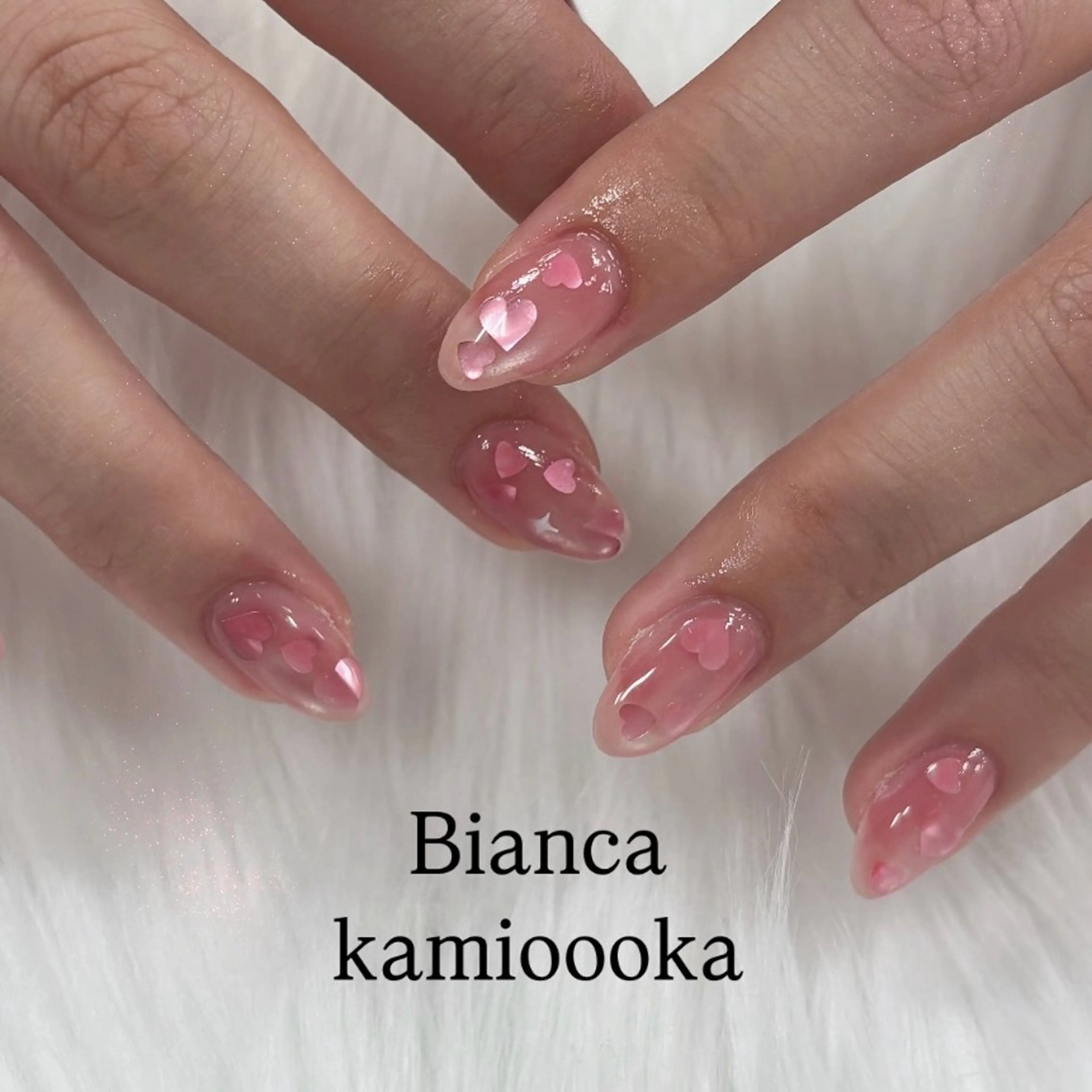 ネイル ハート Bianca ☁️ISHIIのネイルデザイン