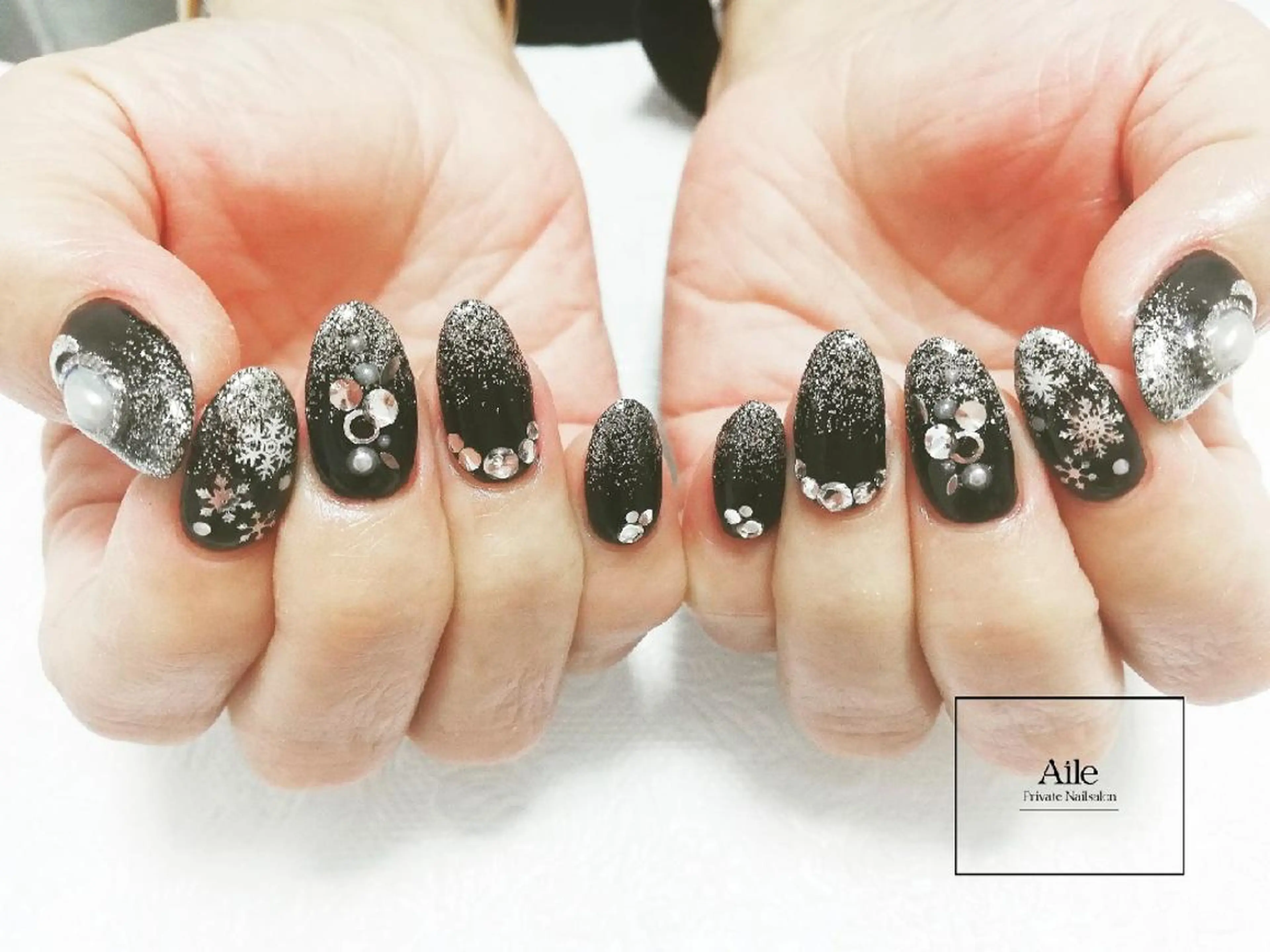 ネイル 冬ネイル なが さきのネイルデザイン