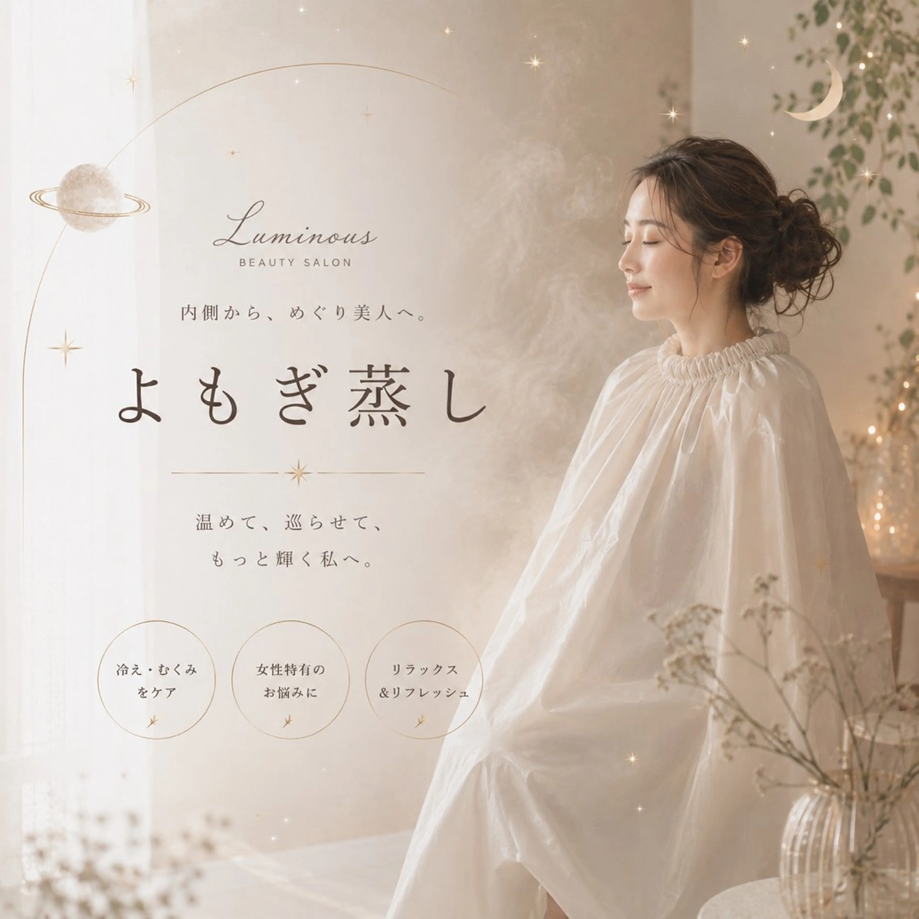 【温活×巡りケア】よもぎ蒸し40分 ¥3380の写真