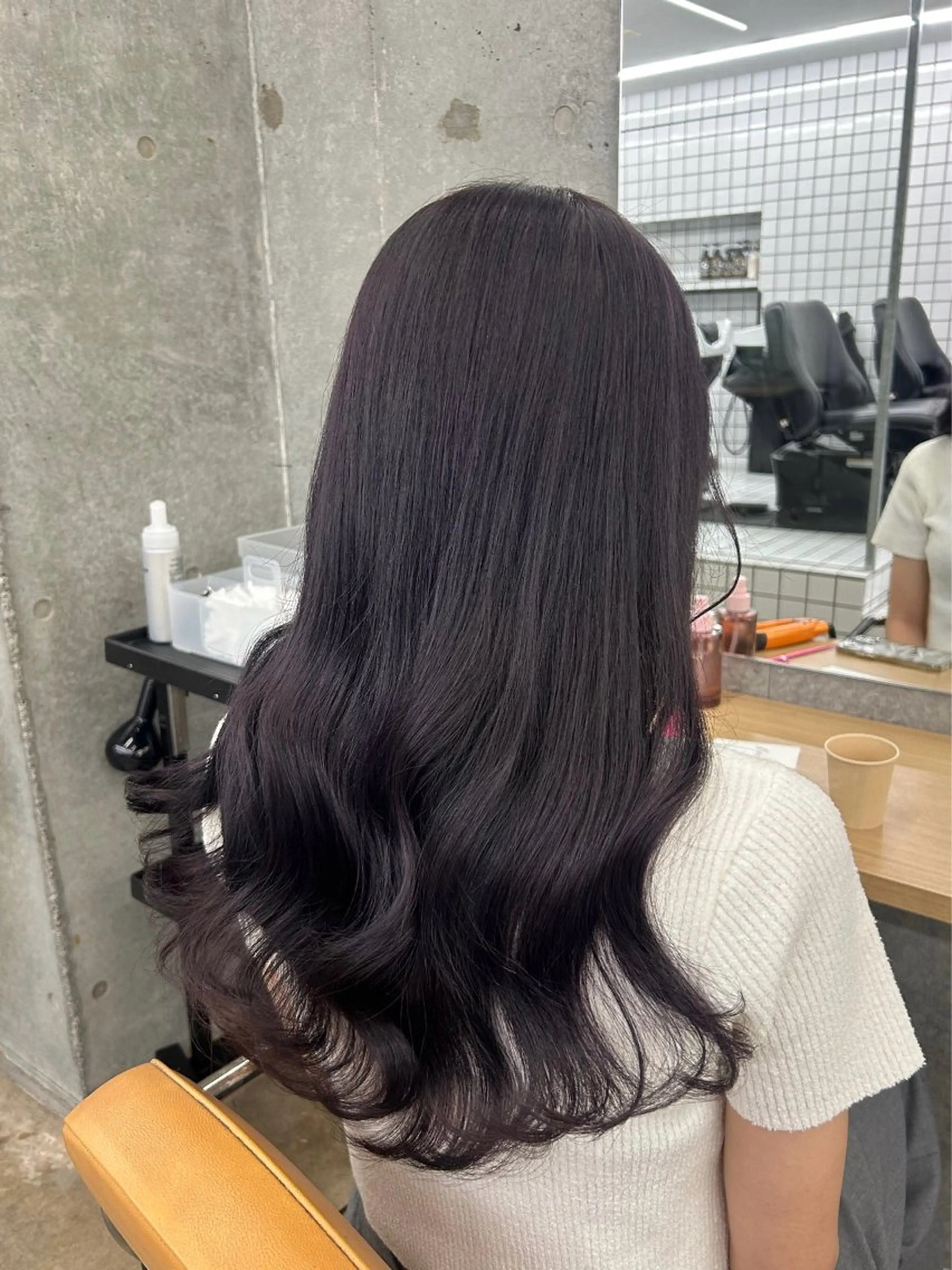 ロング カラー カット ヘアカラー トリートメント 🌷ラベンダーピンク 顔まわり🌷ねいろのヘアスタイル