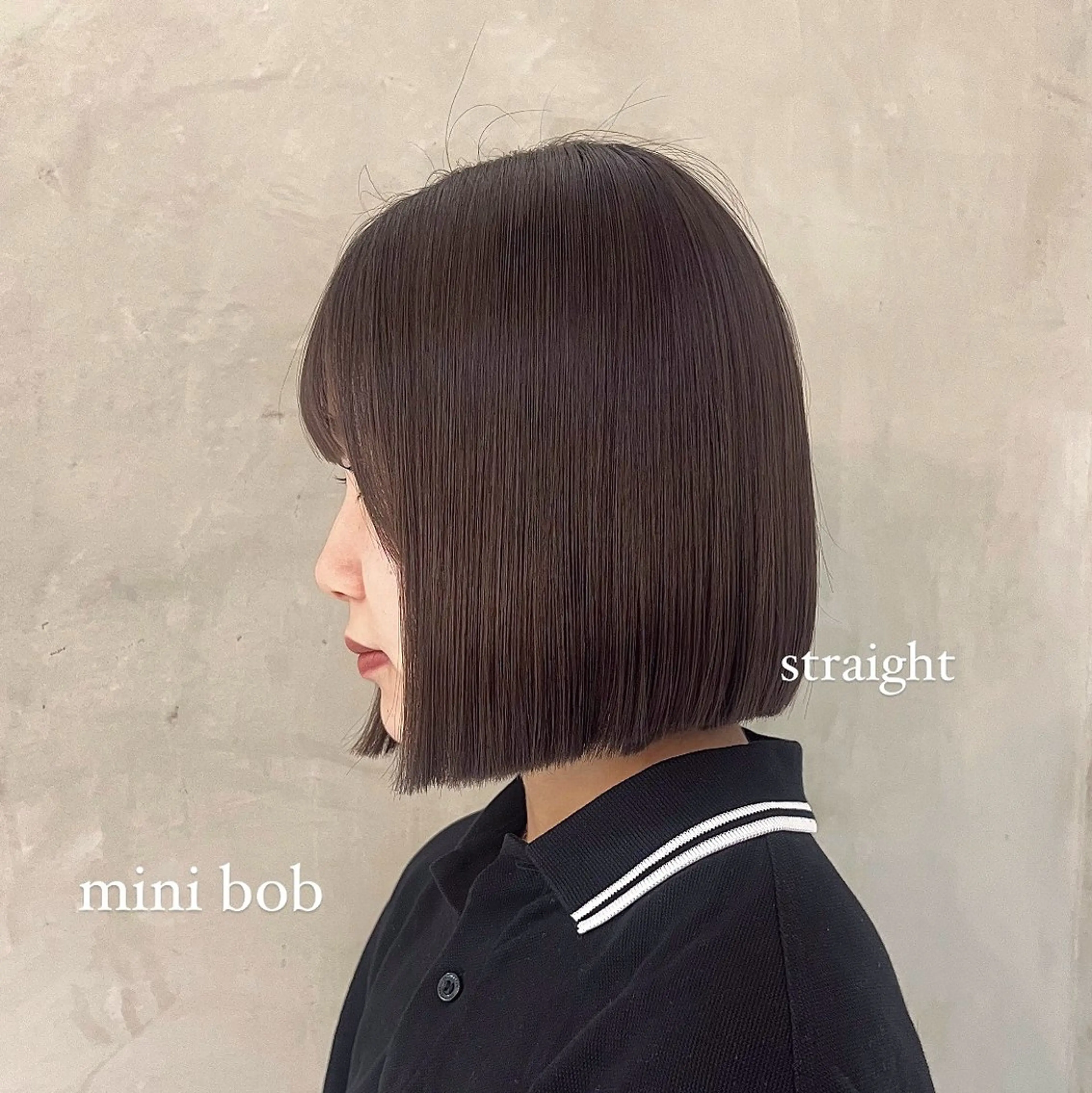 ミディアム カット 縮毛矯正 トリートメント effect横浜所属・切りっぱなしボブ/ 艶カラー/綾莉のヘアスタイル