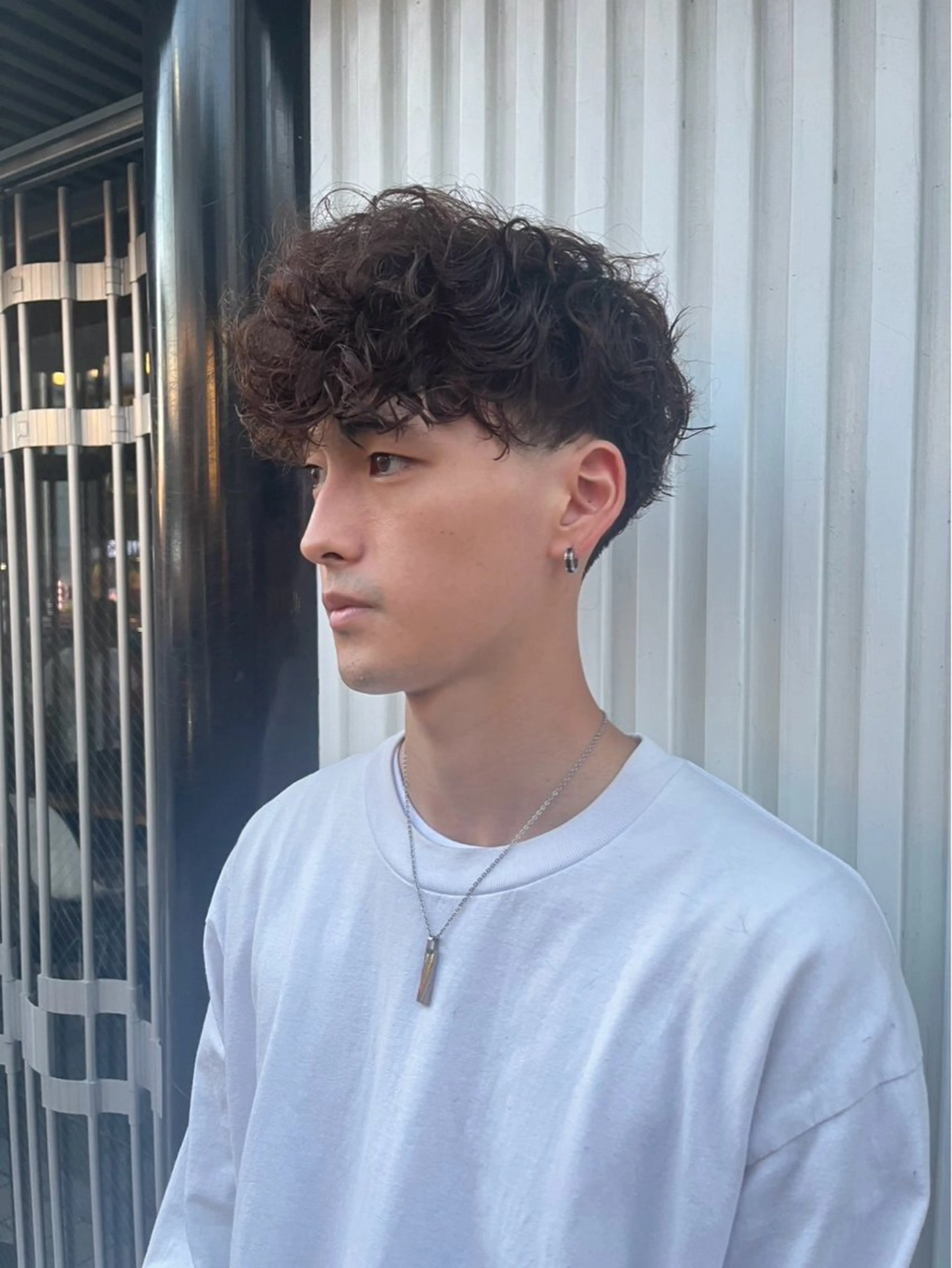 ショート カラー パーマ メンズ メンズ/パーマ/ 京都駅/井上光のヘアスタイル