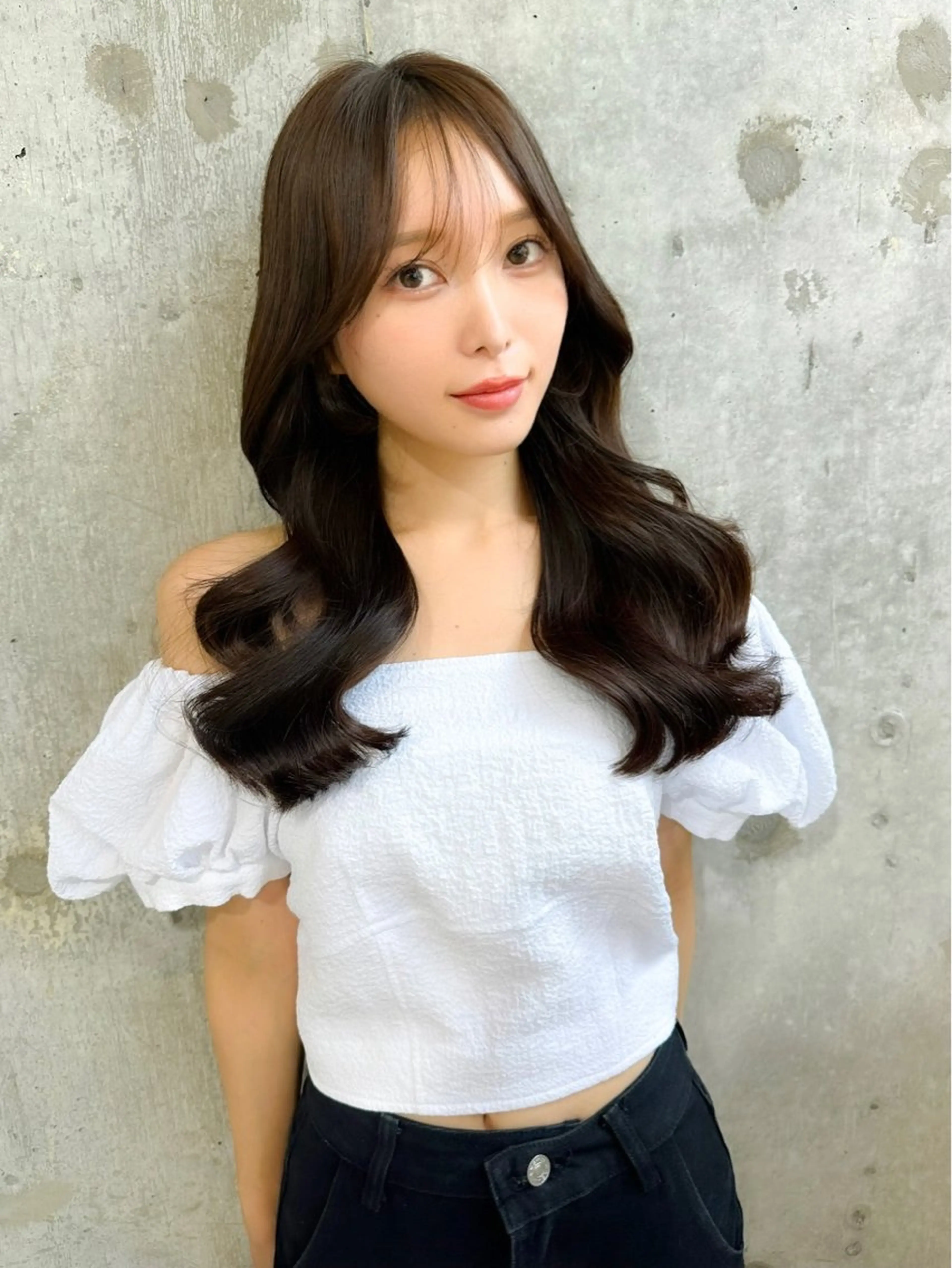 ロング カラー カット ヘアカラー トリートメント ヘッドスパ 髪質改善/韓国ヘア レイヤー/新宿/ロミのヘアスタイル